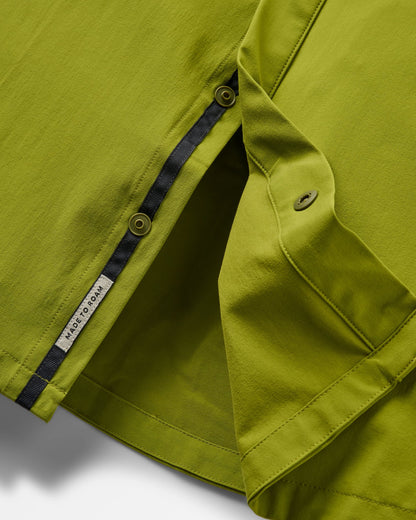 Traveller Short Sleeve Stretch Shirt - Tea Green - Flatlay