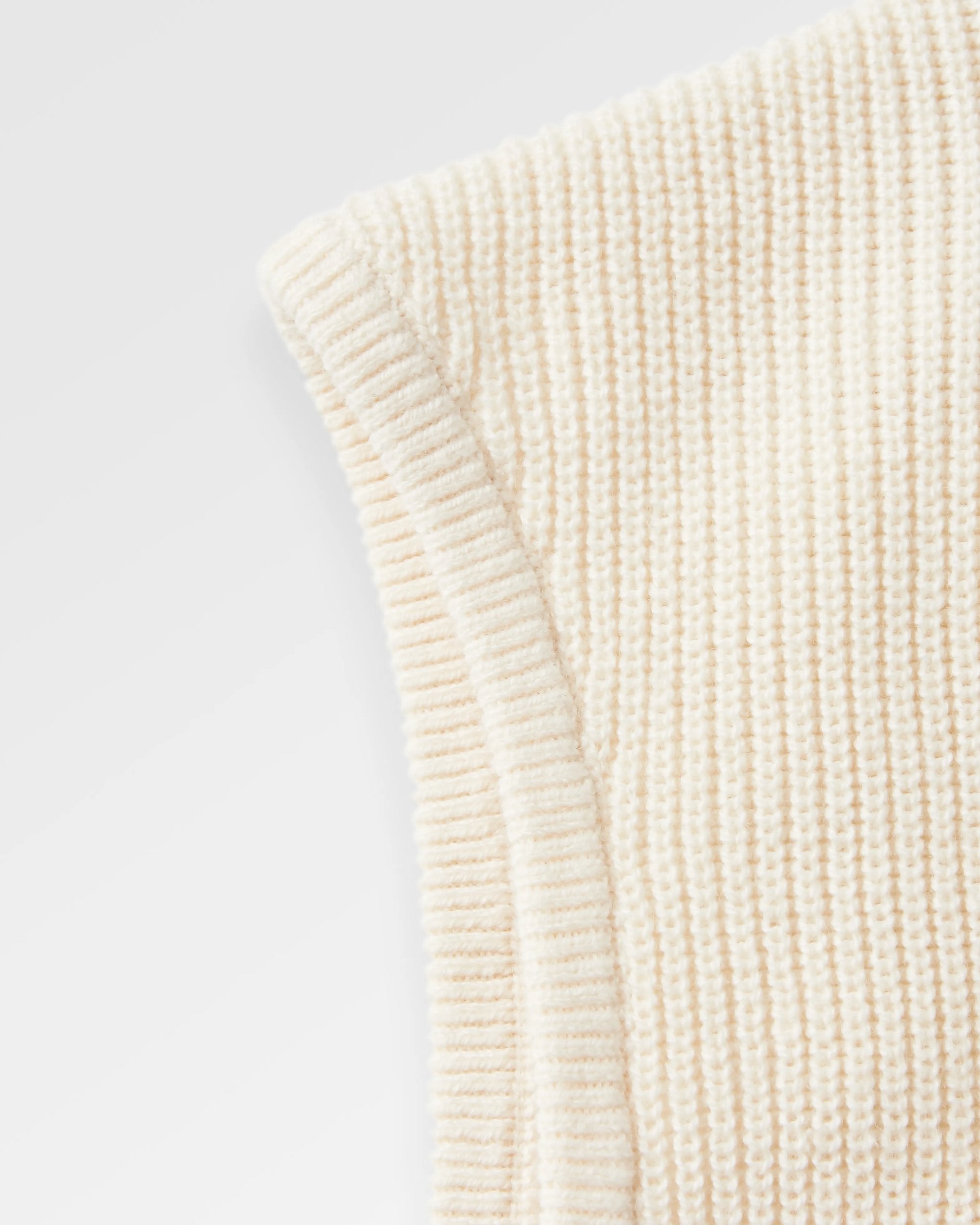 Vintage Organic Knitted Vest - Birch - Flatlay