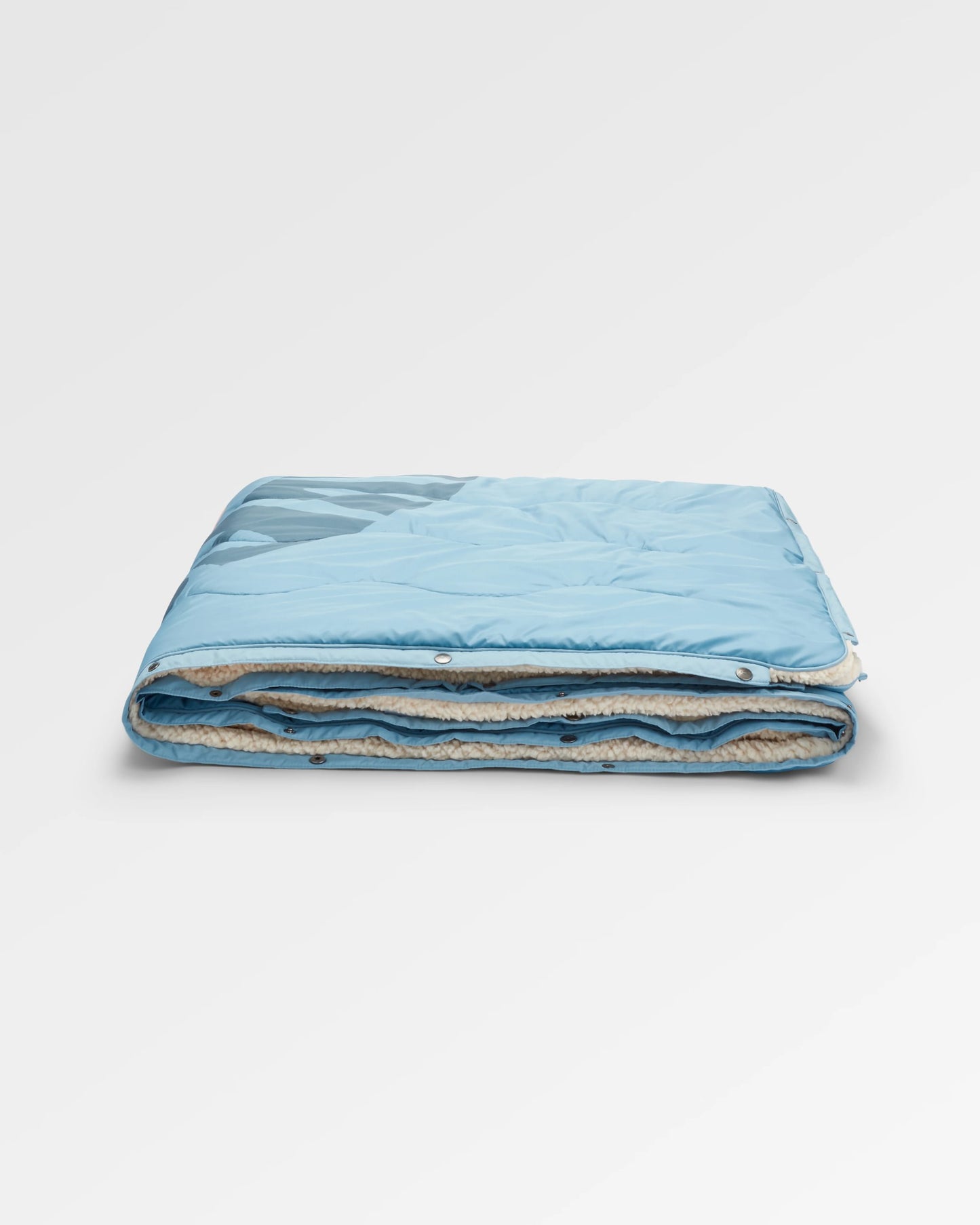 Cabin Recycled Sherpa Blanket - Faded Denim - Flatlay