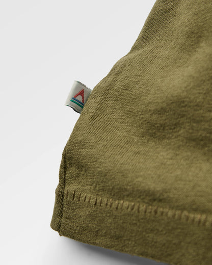 Odyssey Recycled Cotton LS T-Shirt - Dark Olive - Flatlay