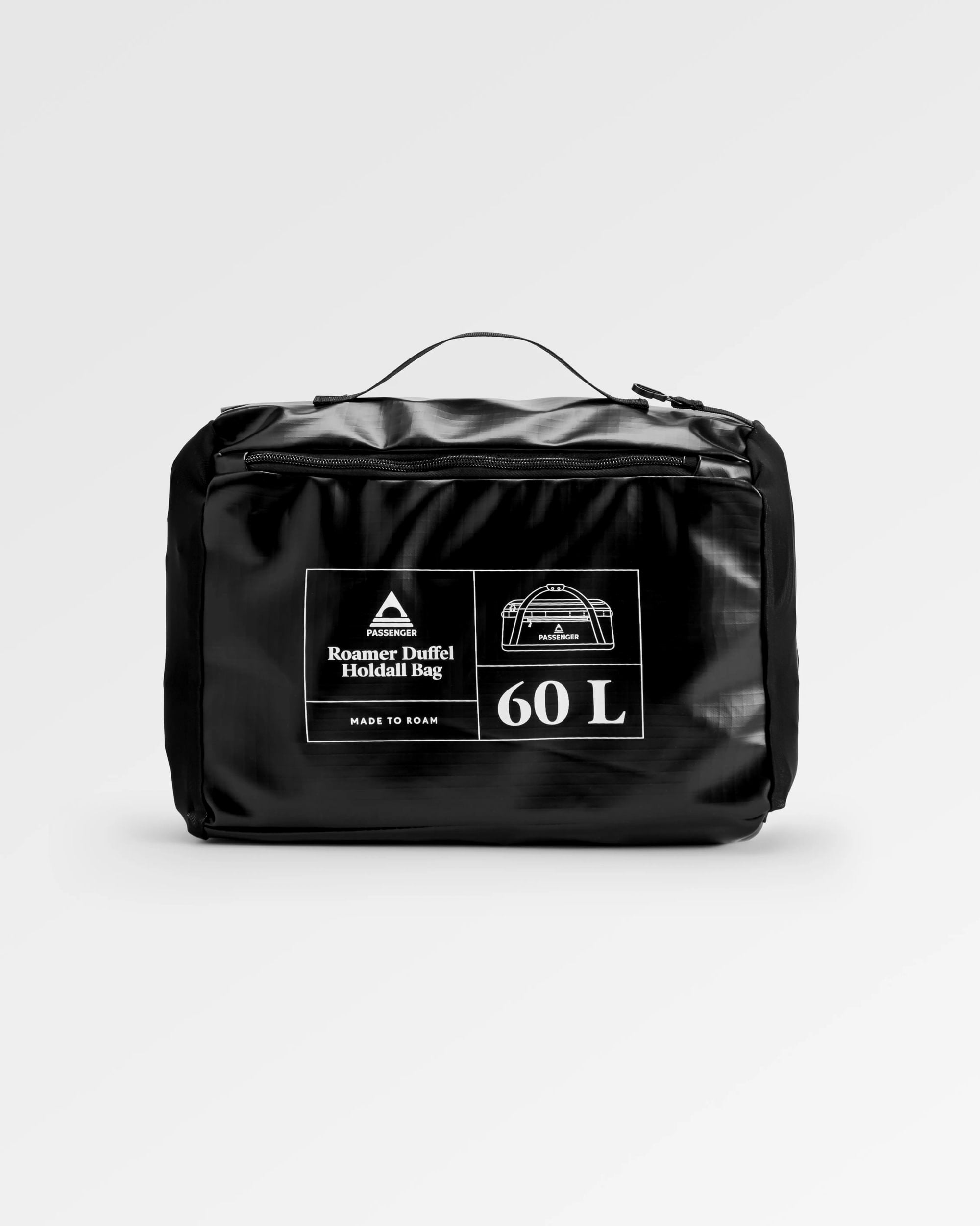 Roamer Recycled 60L Duffel Bag - Black - Flatlay