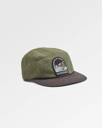 Waves & Trees Recycled 5 Panel Cap - Dusty Olive