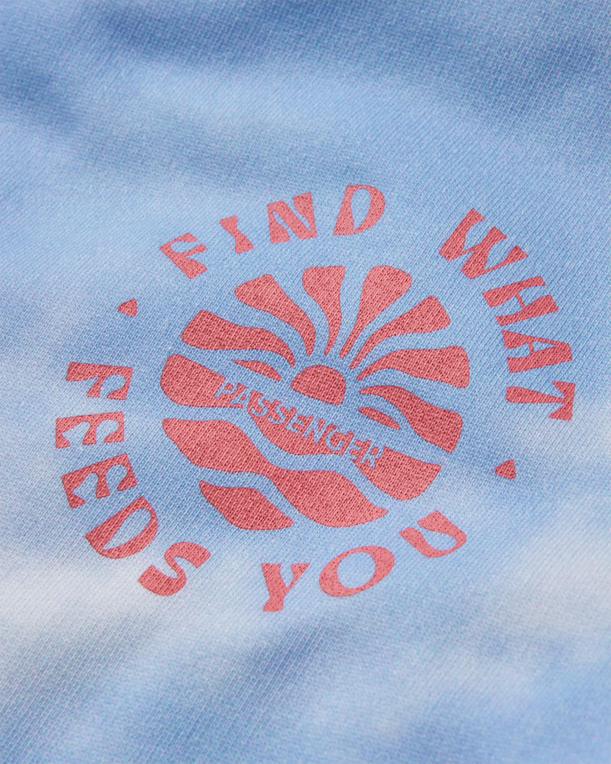 Rediscover Printed Hoodie - Tie Dye Cornflower - Flatlay