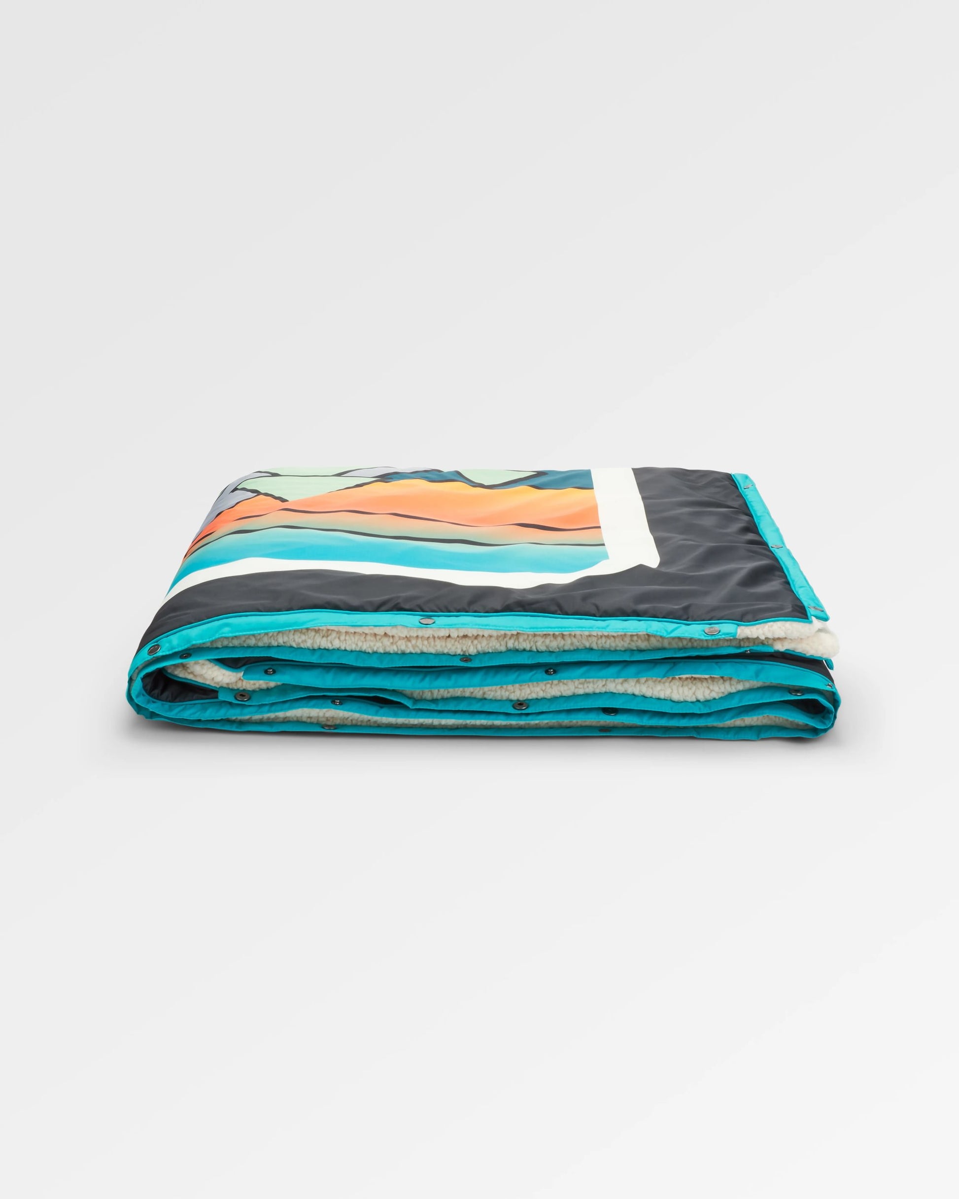 Cabin Recycled Sherpa Blanket - Black 'Nowhere Bound' Print