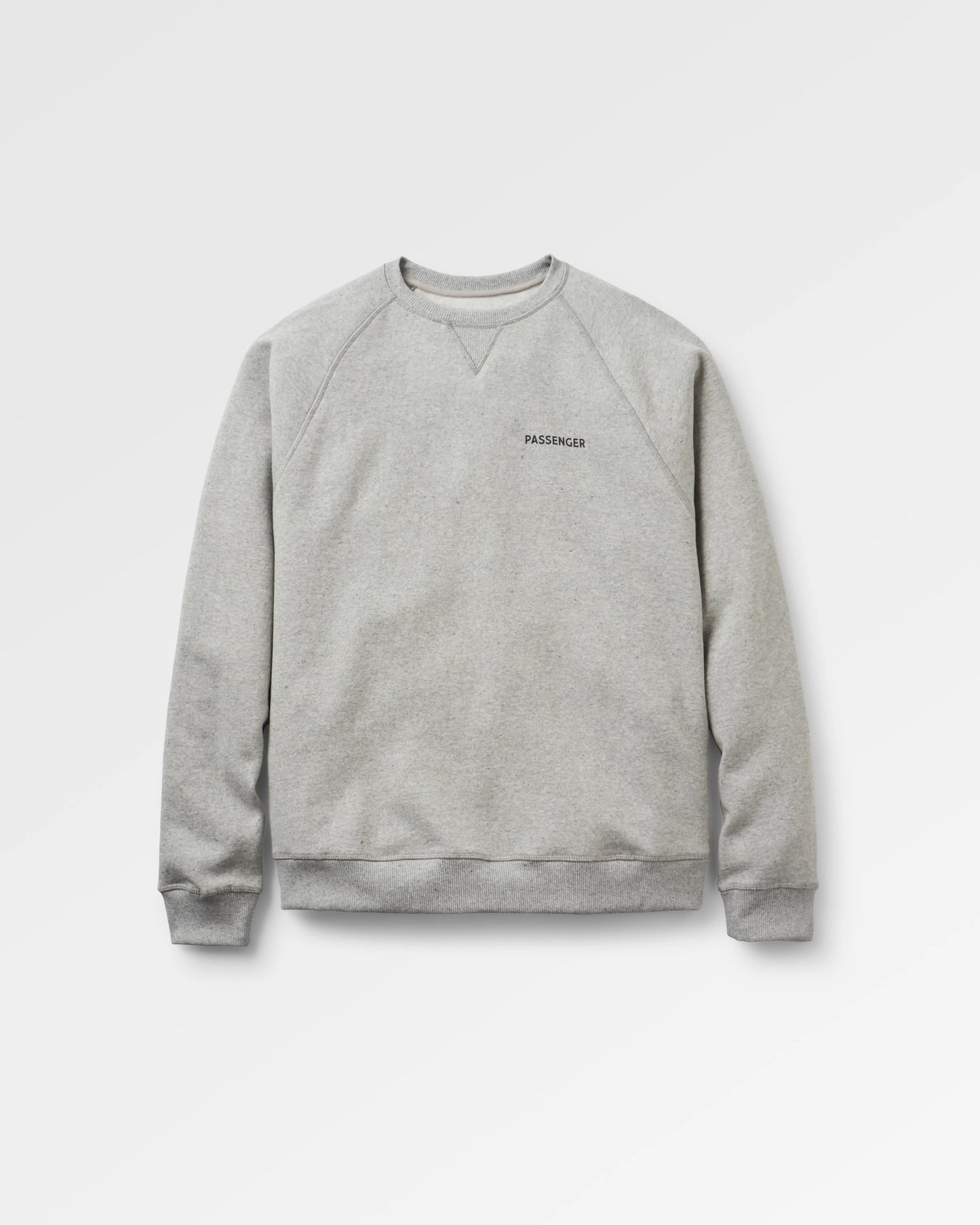 Roamer Men's Recycled Cotton Sweatshirt - Grey Marl - Flatlay