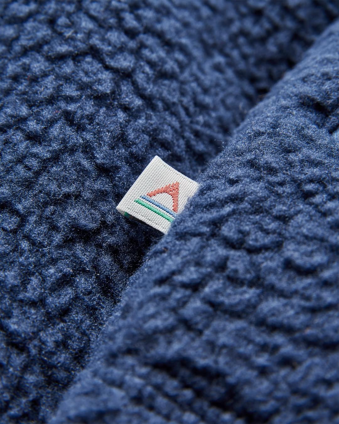 Offgrid 1/2 Zip Recycled Sherpa Fleece - Rich Navy - Flatlay