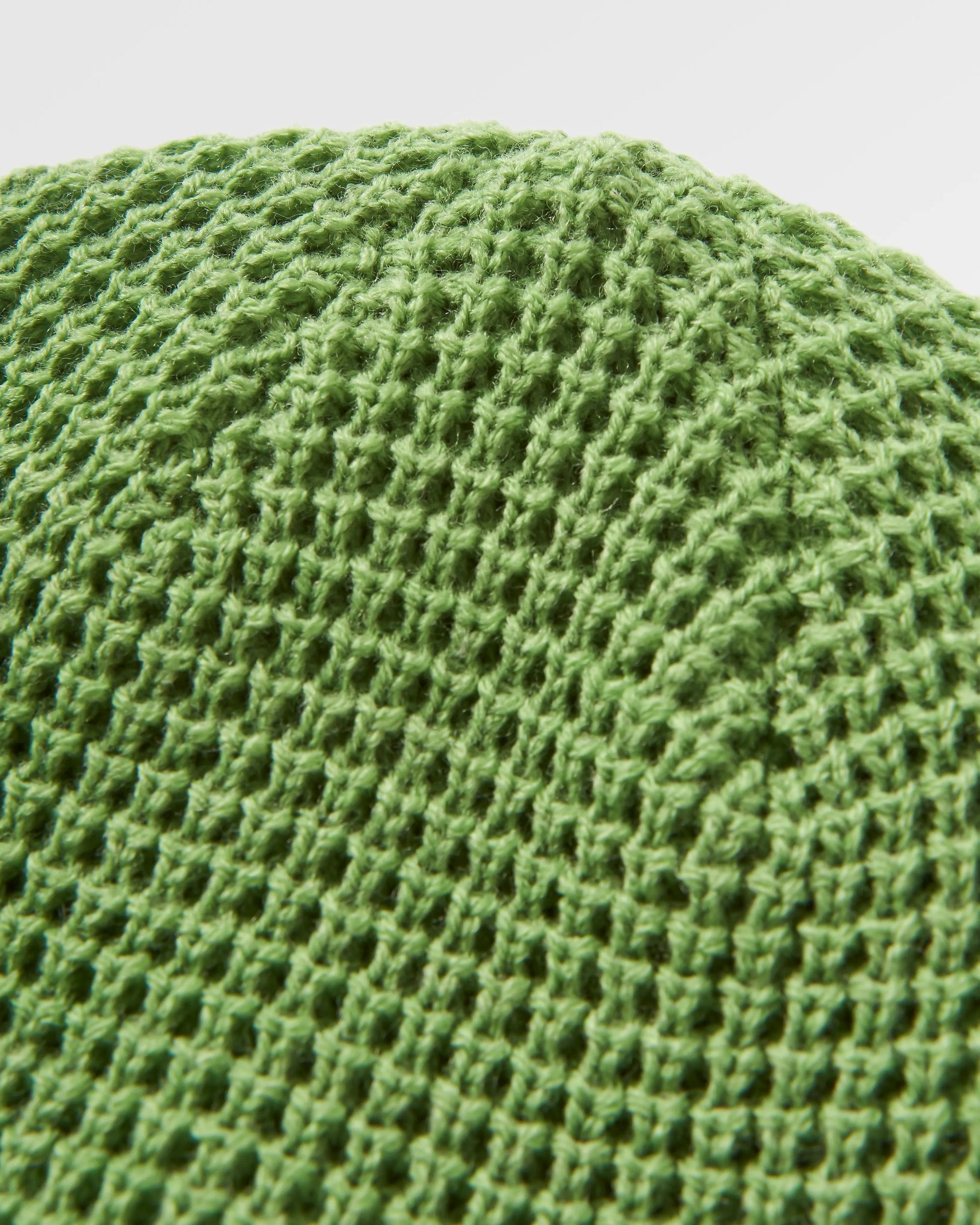 Moss Double Layer Recycled Waffle Beanie - Pear Green - Flatlay