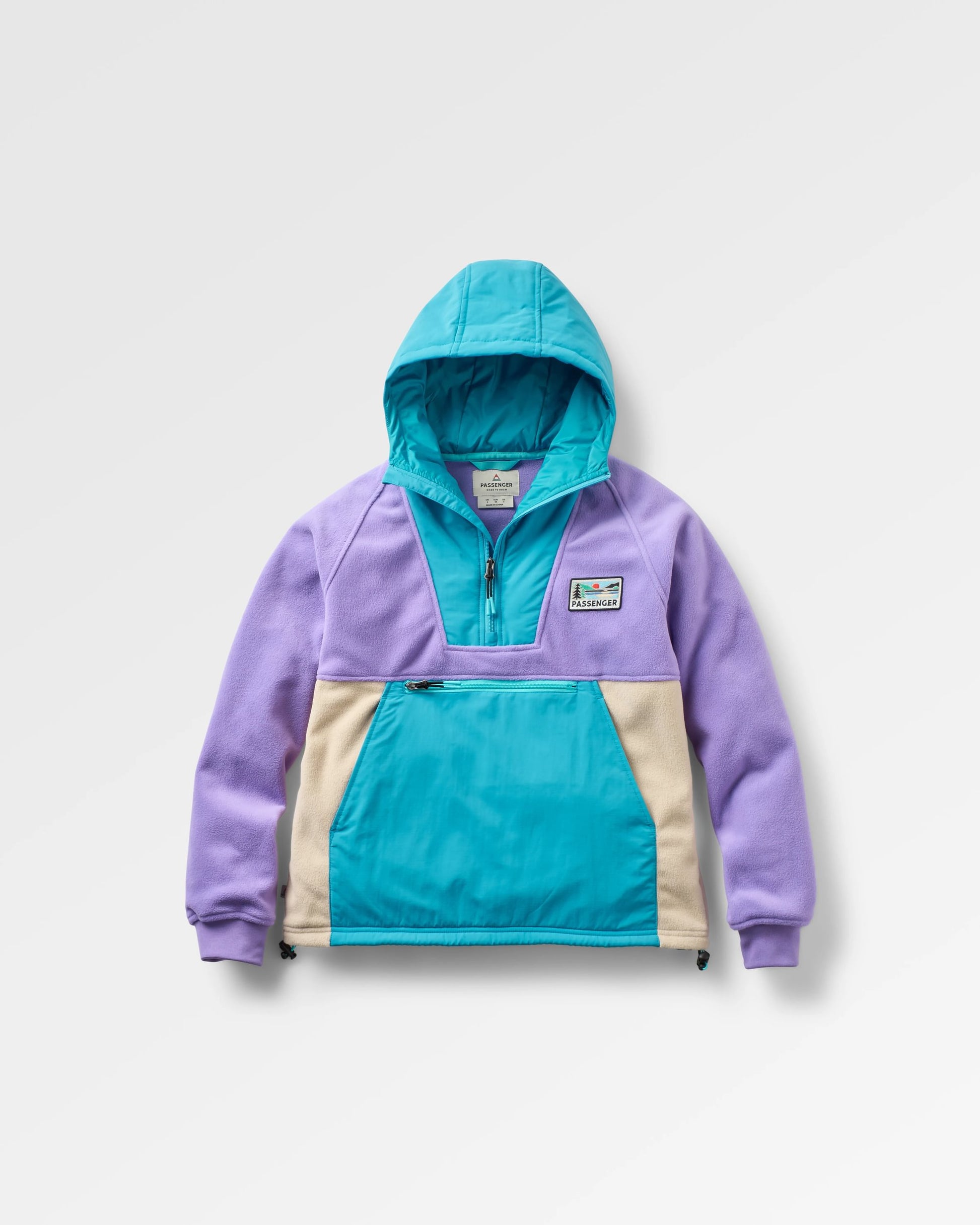 Alexander Recycled Hooded Polar Fleece  - Retro Purple/Bluejay - Flatlay