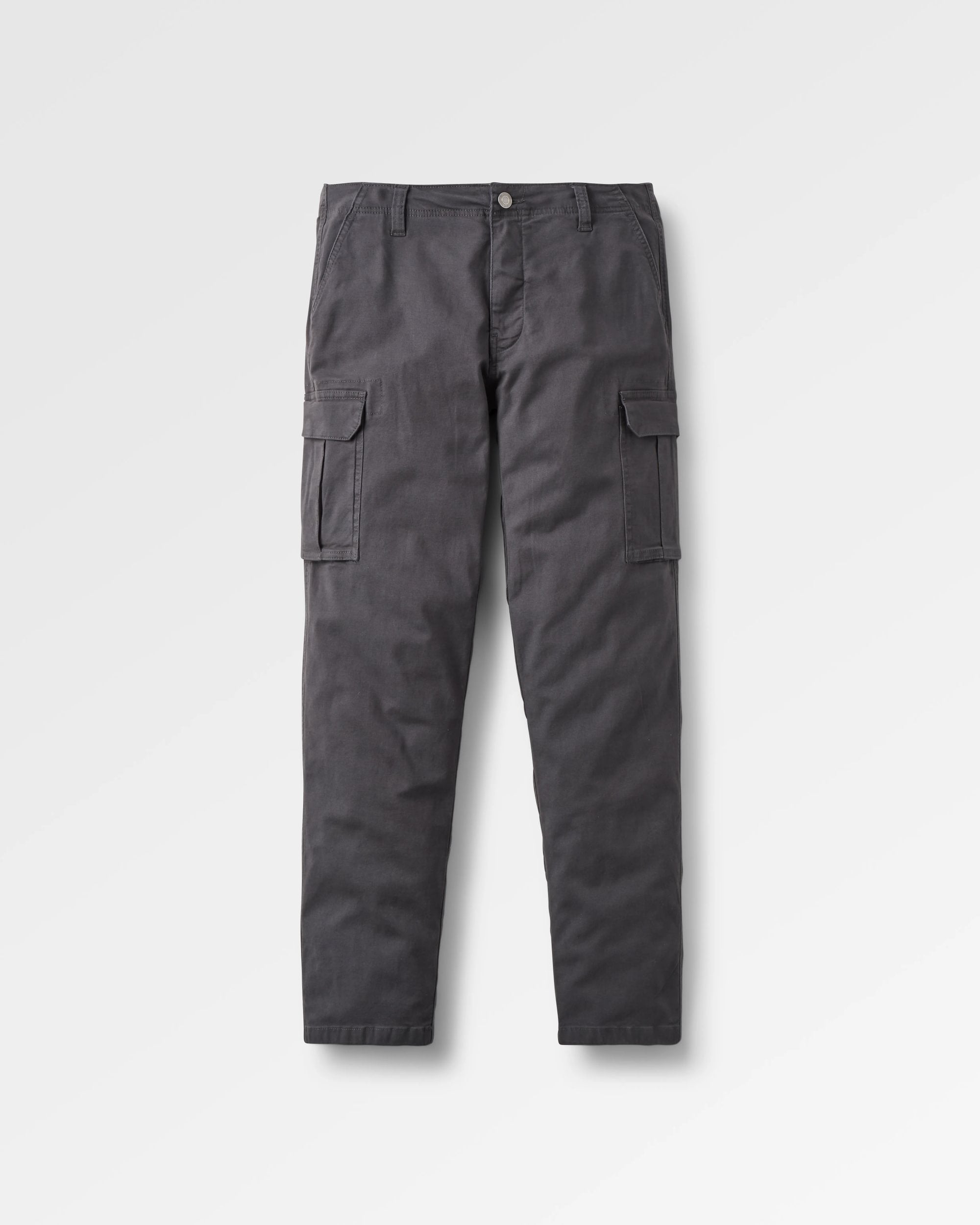 Lakeside Cargo Cotton Trouser - Faded Black - Flatlay