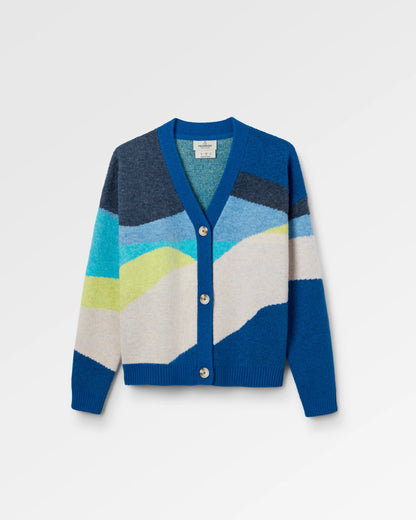 Scenic Recycled Knitted Cardigan - Scenic Azure Blue - Flatlay