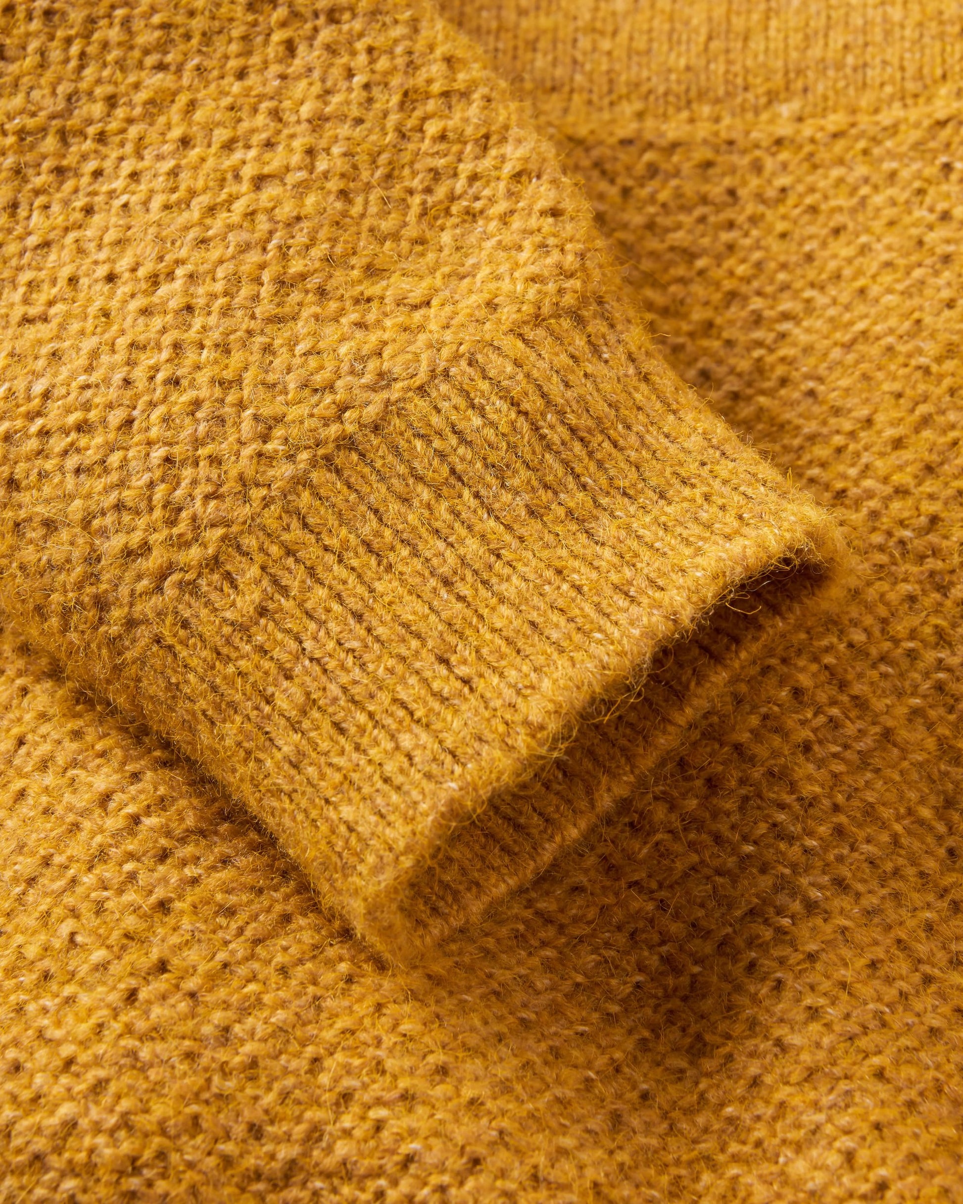 Cove Recycled Knitted Jumper - Amber Gold