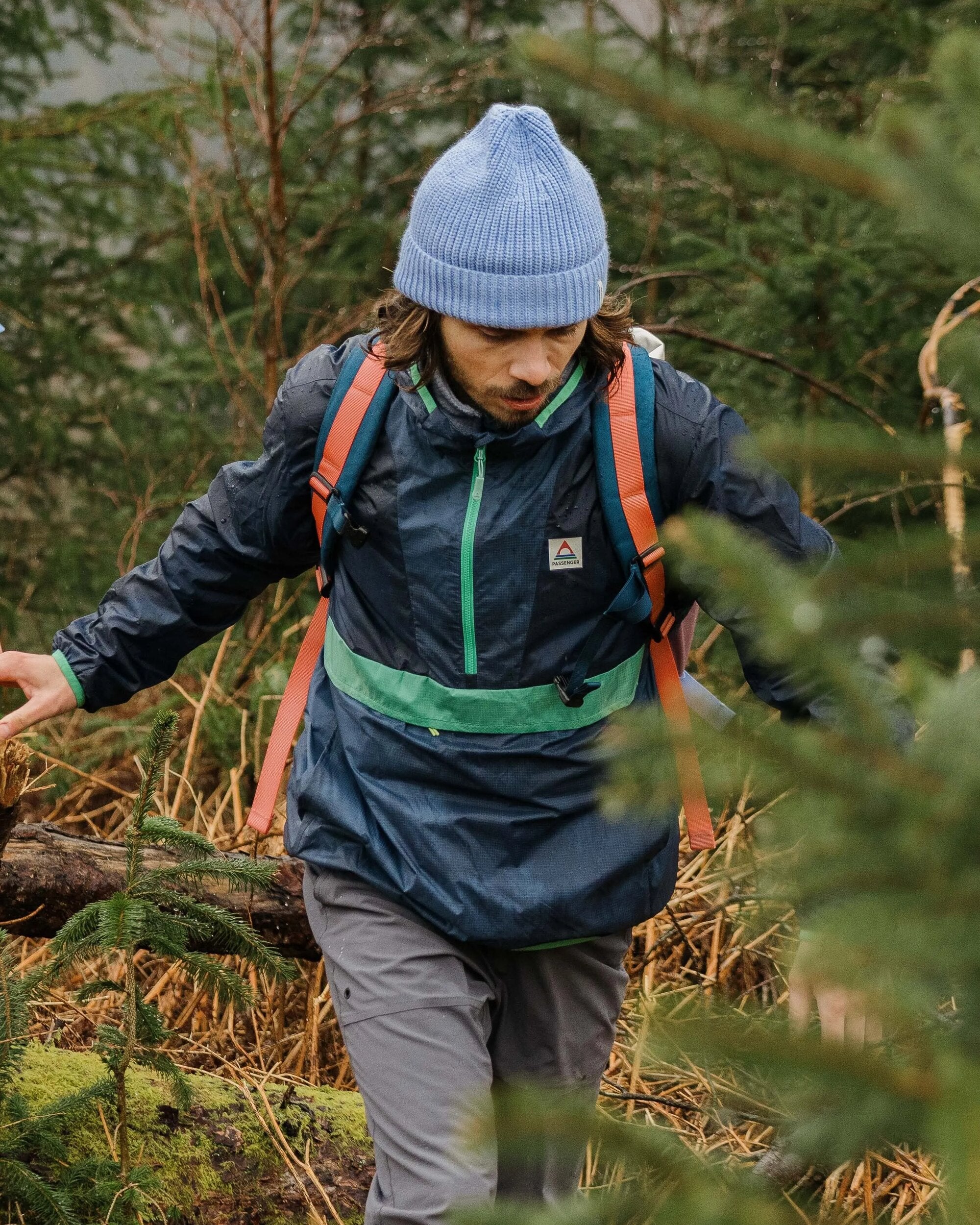Gusto Recycled Windshell Anorak - Rich Navy/Dark Denim - Lifestyle