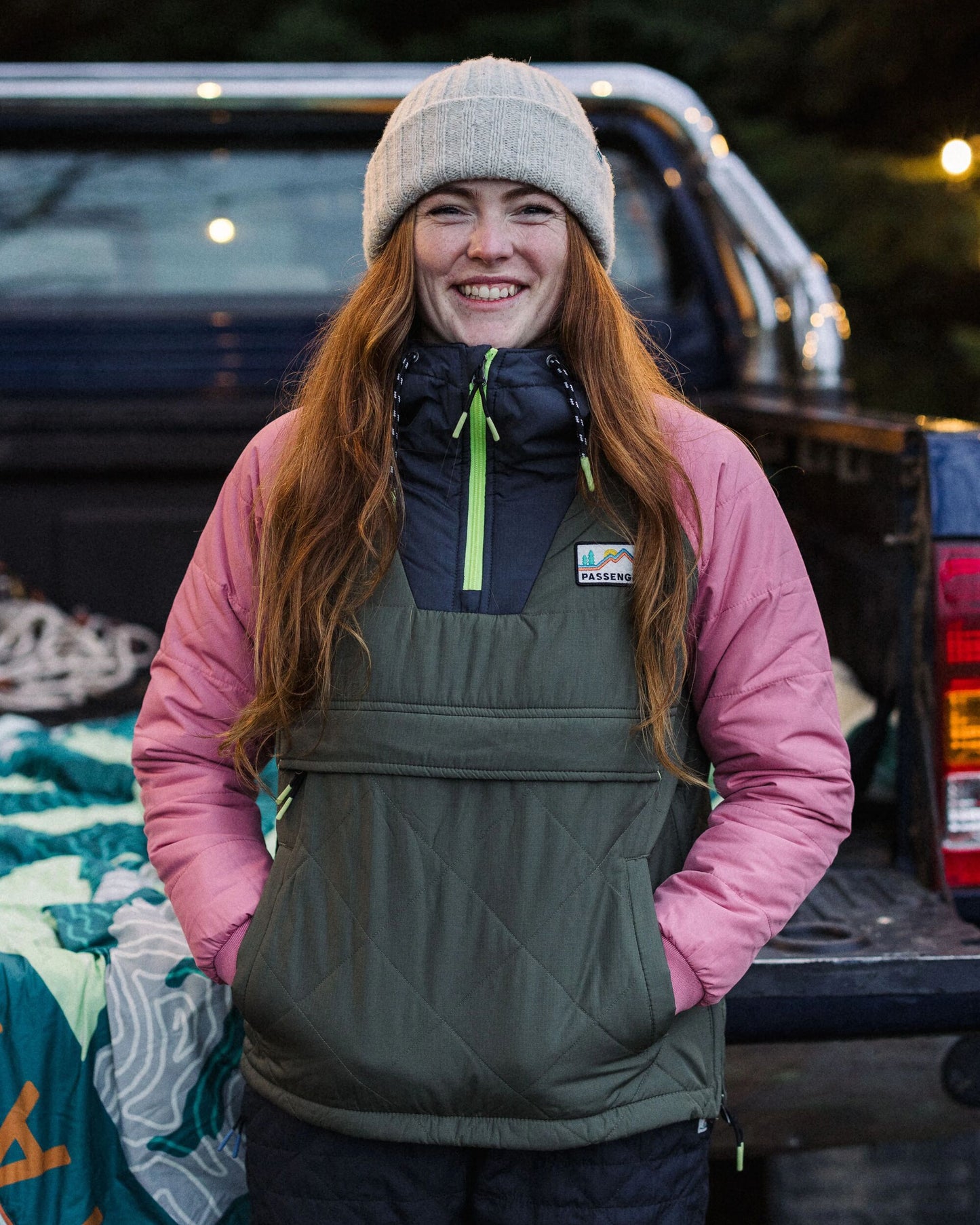 Ocean Recycled Insulated 1/2 Zip Jacket - Dusty Olive