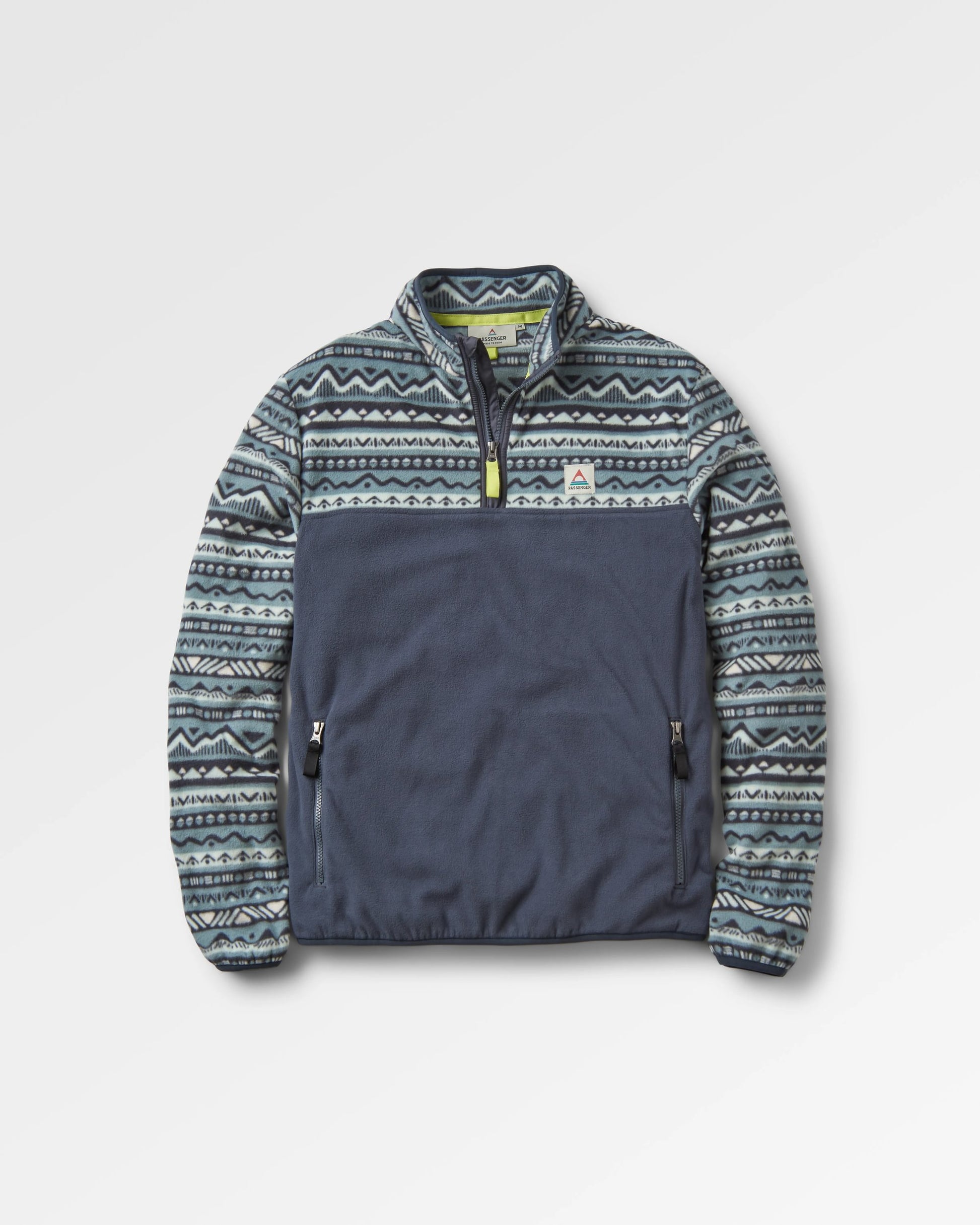 Set Off Recycled Polar 1/4 Zip Fleece - Mountain Geo Stormy Sea