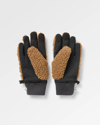 Snowfall Sherpa Gloves - Caramel - Flatlay