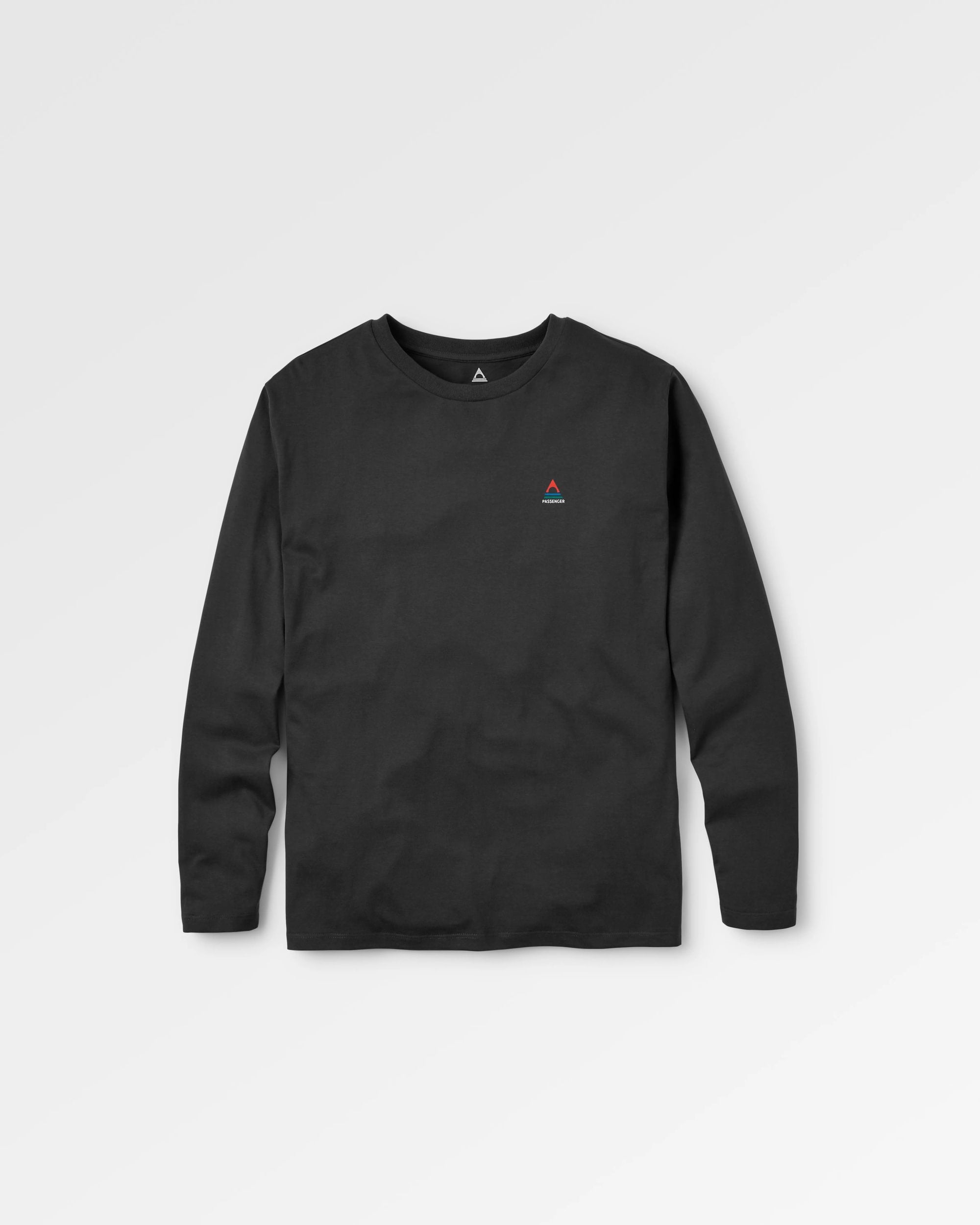 Classic Logo Recycled Cotton LS T-Shirt - Black - Flatlay