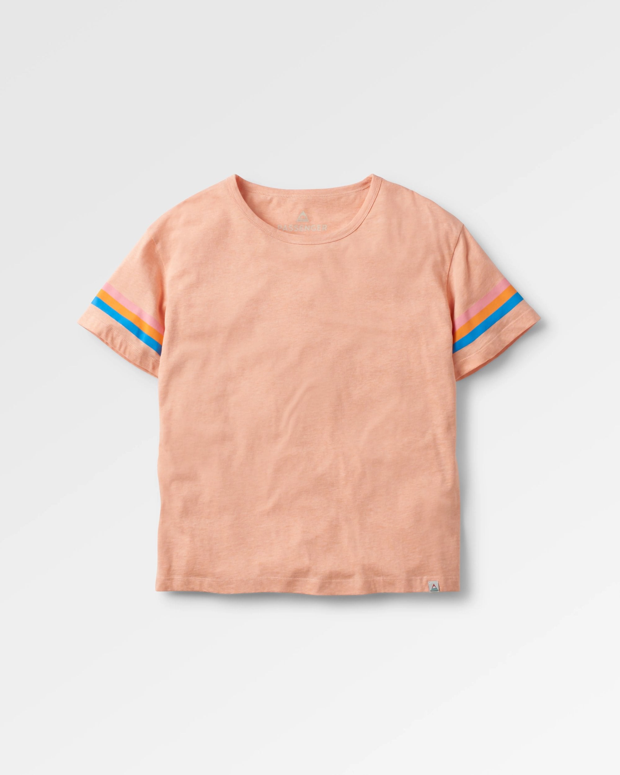 Poinsettia Organic Cotton T-Shirt - Soft Apricot Marl - Flatlay