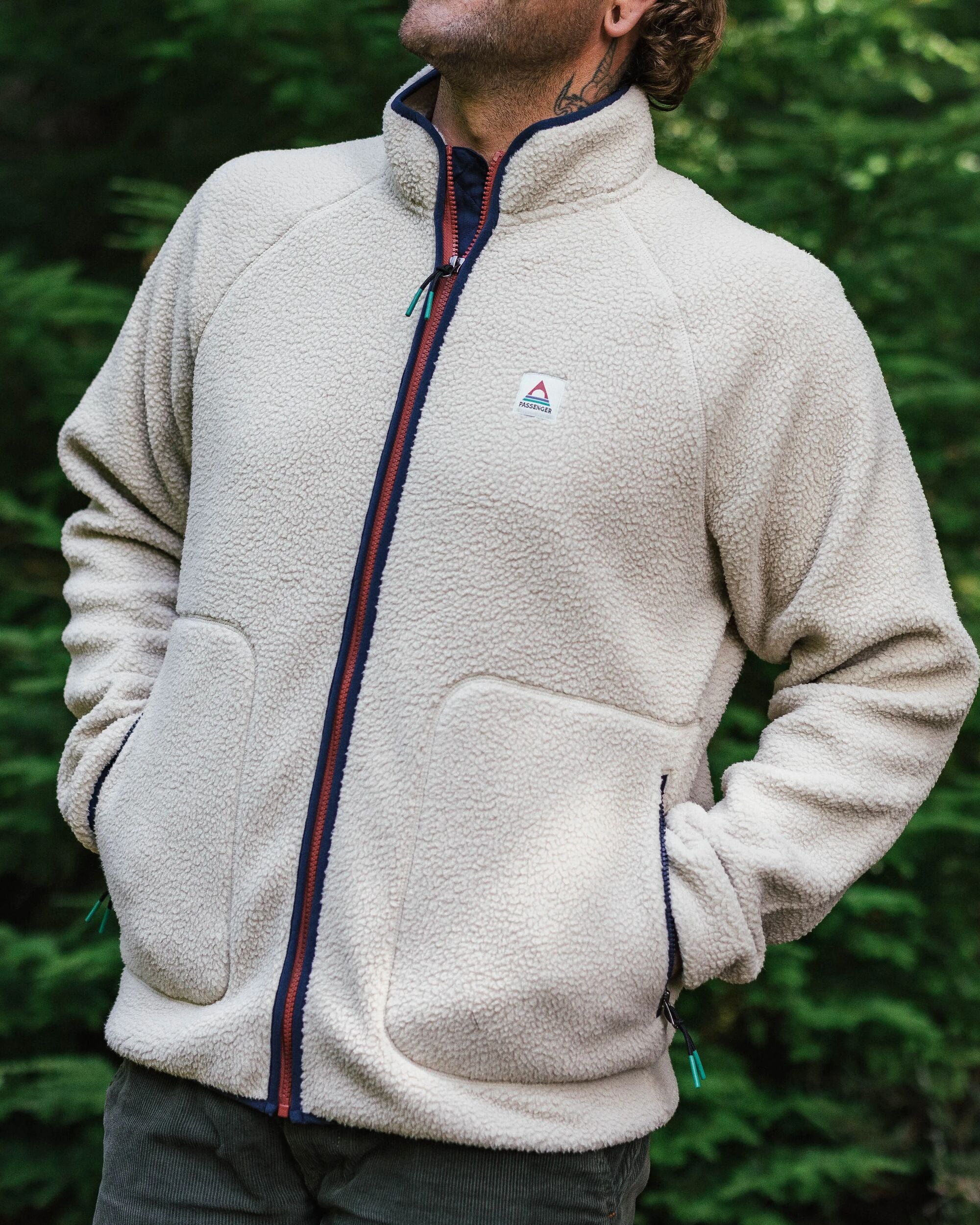 Tripper 2.0 Full Zip Recycled Sherpa Fleece - Oatmeal - Lifestyle