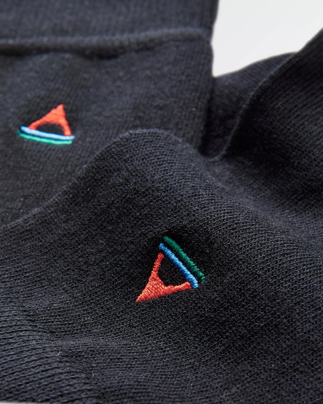 Organic Crew Socks - Black - Flatlay