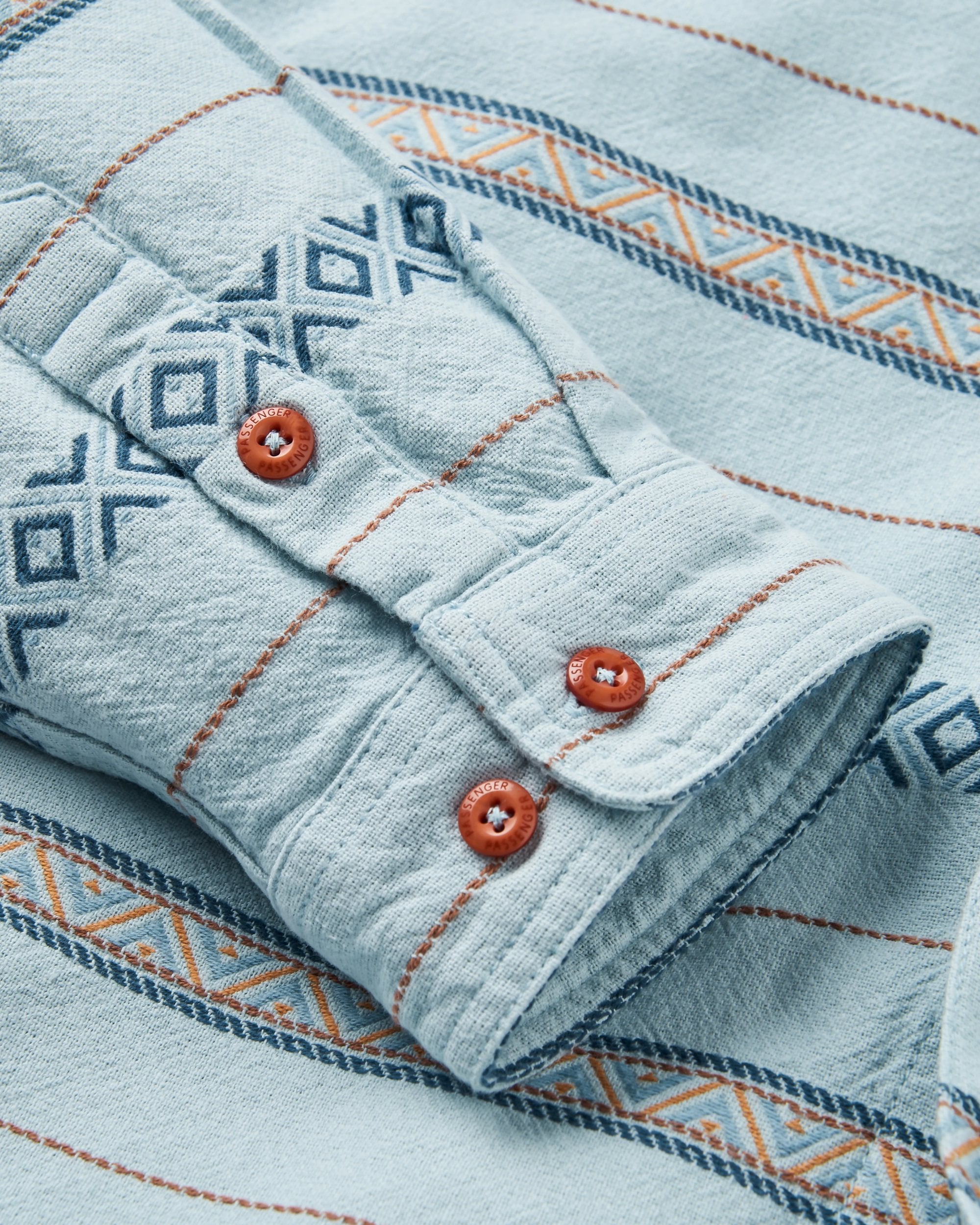 Voyage Jacquard Shirt - Ice Blue Jacquard  - Flatlay