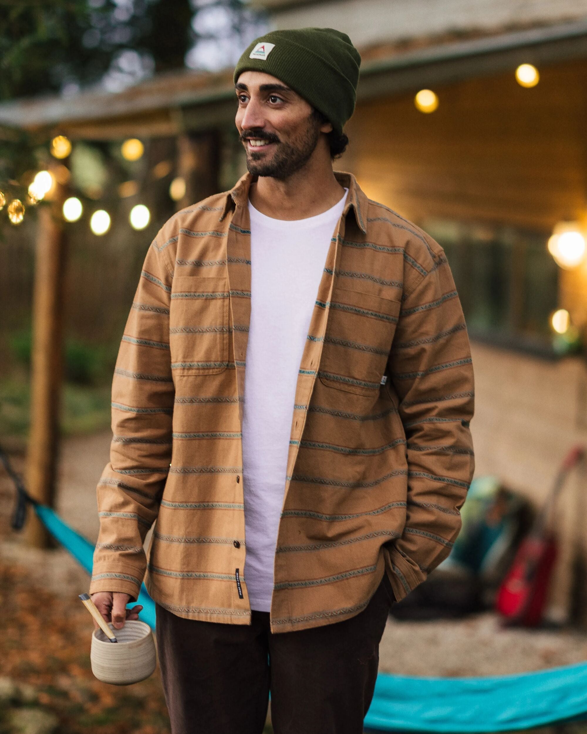Backcountry Stripe Shirt - Toffee Jacquard - Lifestyle