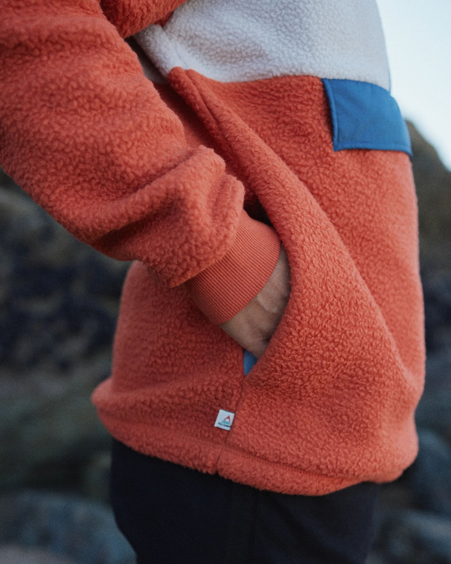 Maren 1/2 Zip Recycled Sherpa Fleece - Burnt Orange