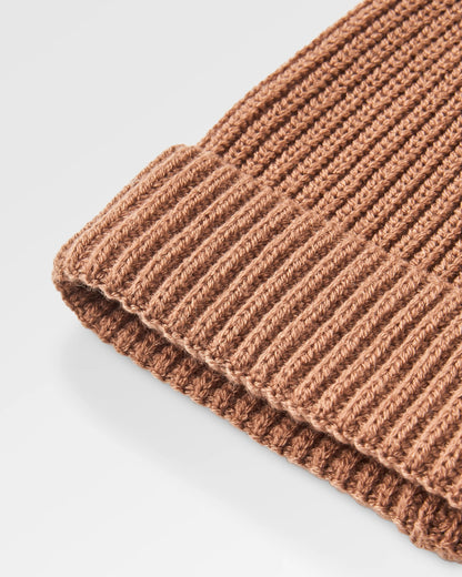 Compass Recycled Beanie - Toffee - Flatlay