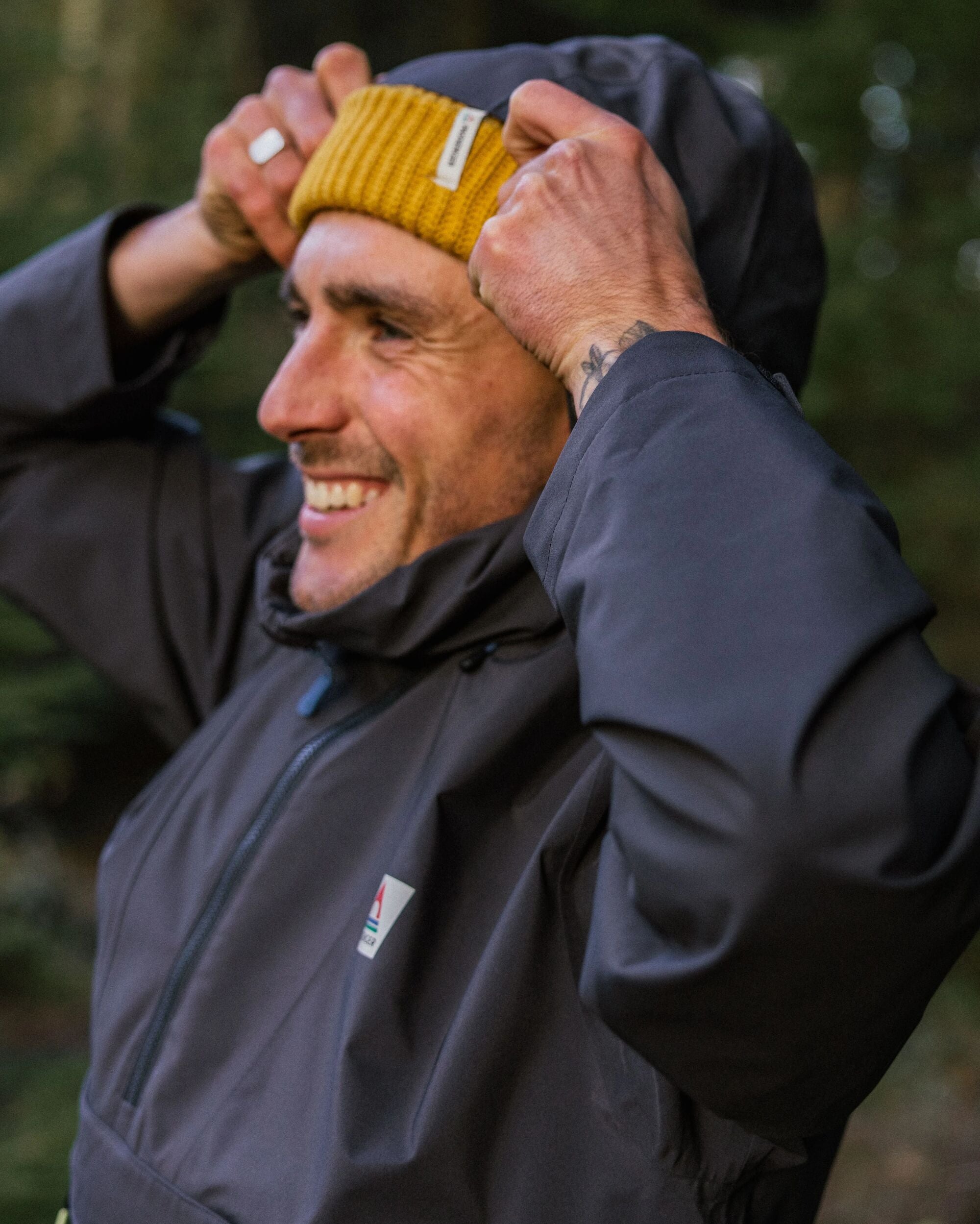 Diablo Recycled Waterproof Anorak - Faded Black - Lifestyle