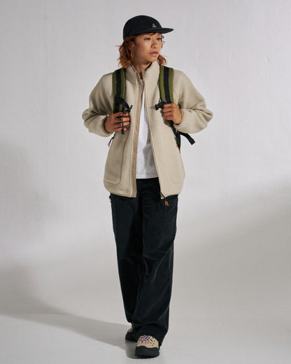 Home Full Zip Sherpa Fleece - Oatmeal - Studio Model