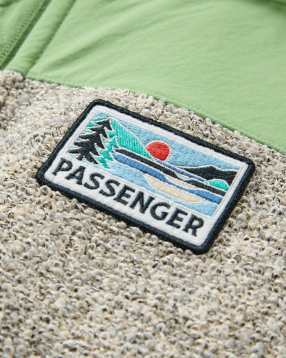 Warming Full Zip Windproof Fleece - Stem Green/Oat - Flatlay