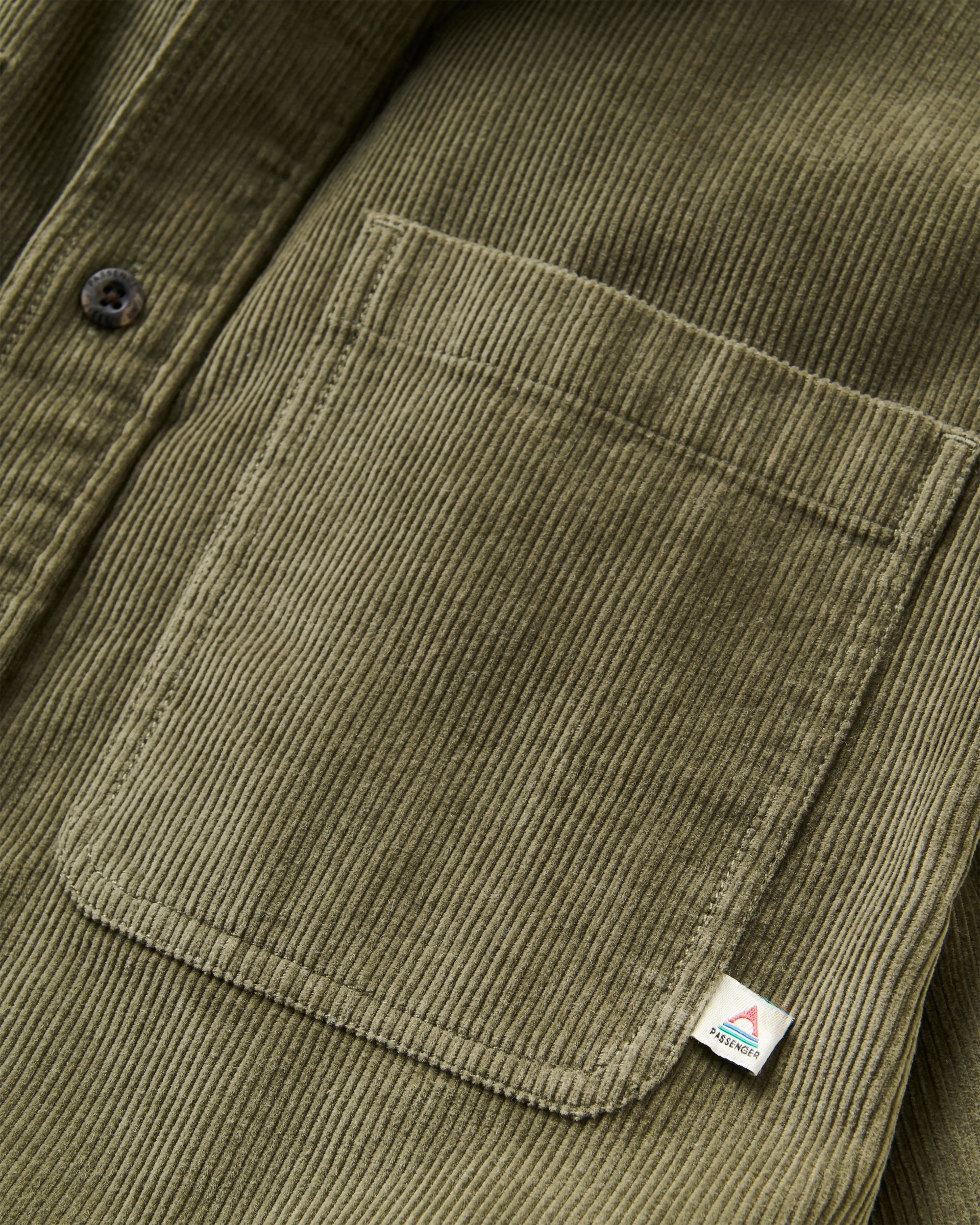 Backcountry Short Sleeve Cord Shirt - Dusty Olive - Flatlay