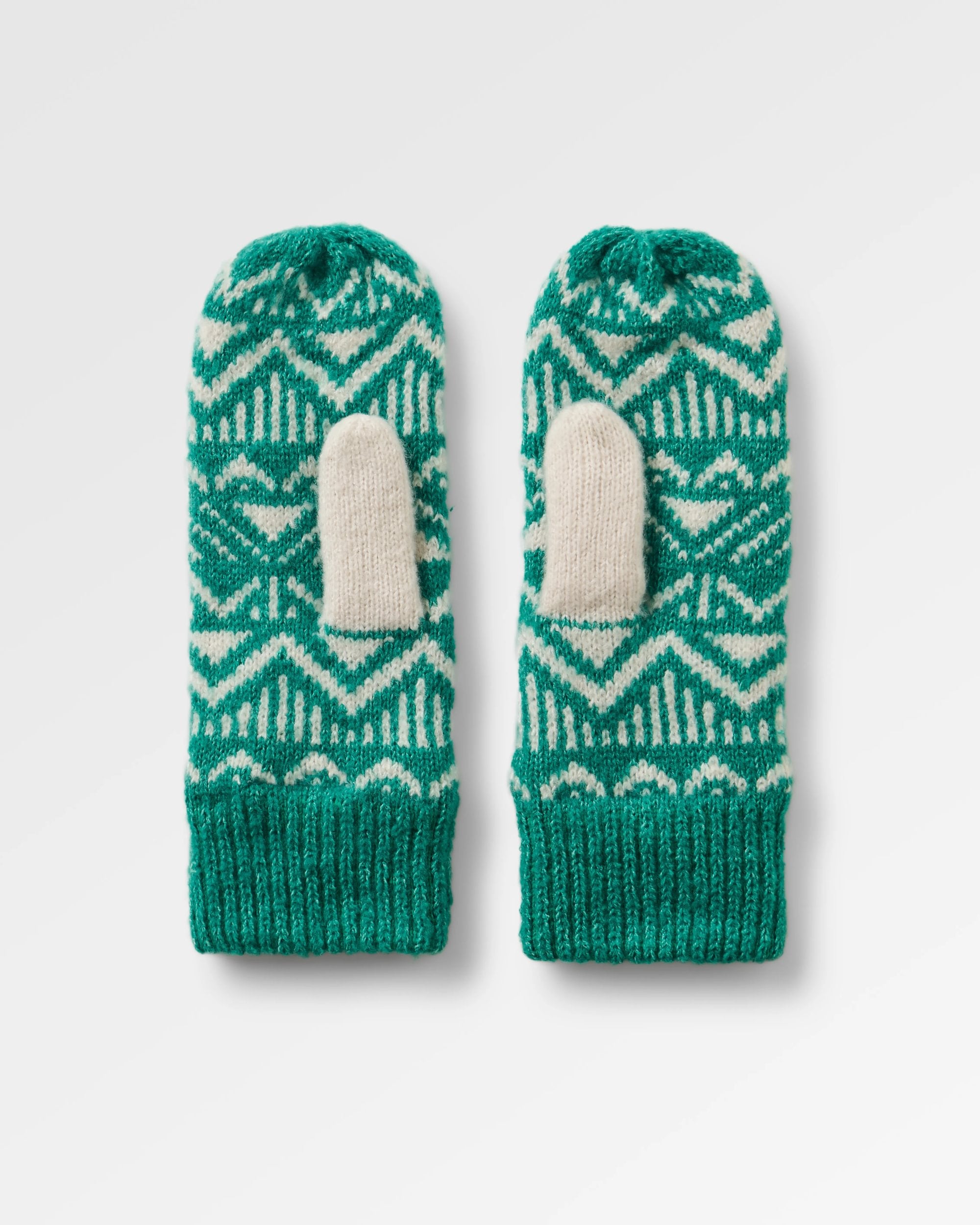 Nurture Recycled Fleece Lined Mittens - Greenlake - Flatlay