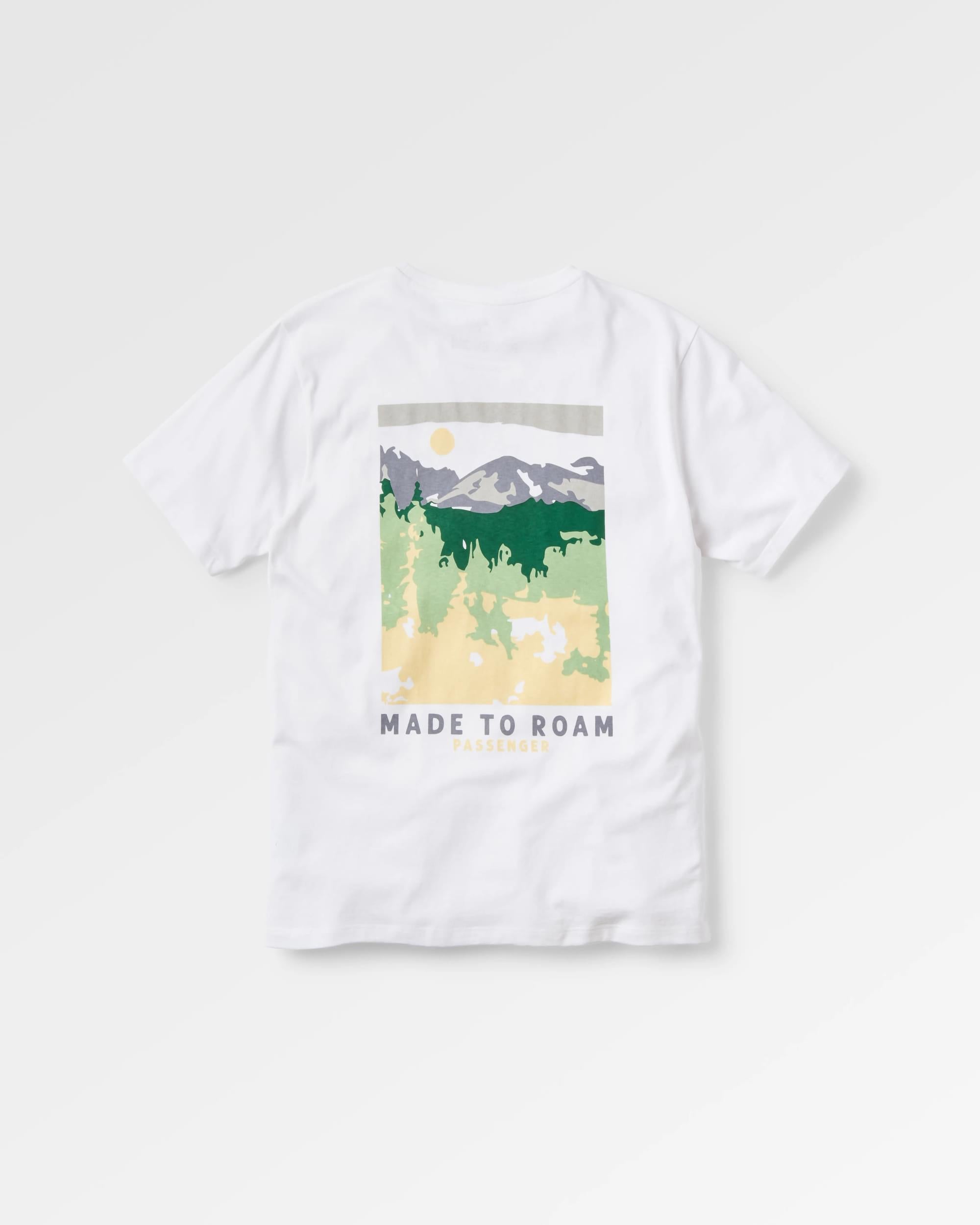 Open Road Recycled Cotton T-Shirt - White - Flatlay