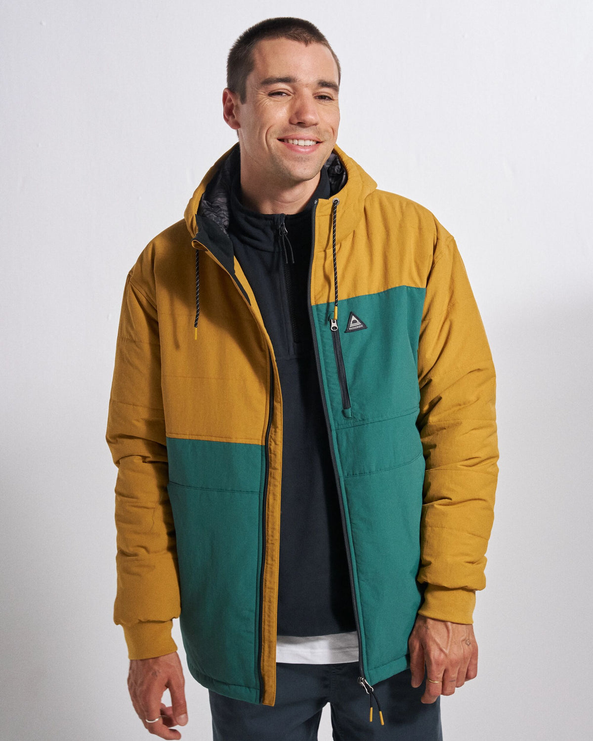 Oceanic Insulated Full Zip Jacket - Dusty Ochre/Deep Ocean - Studio Model