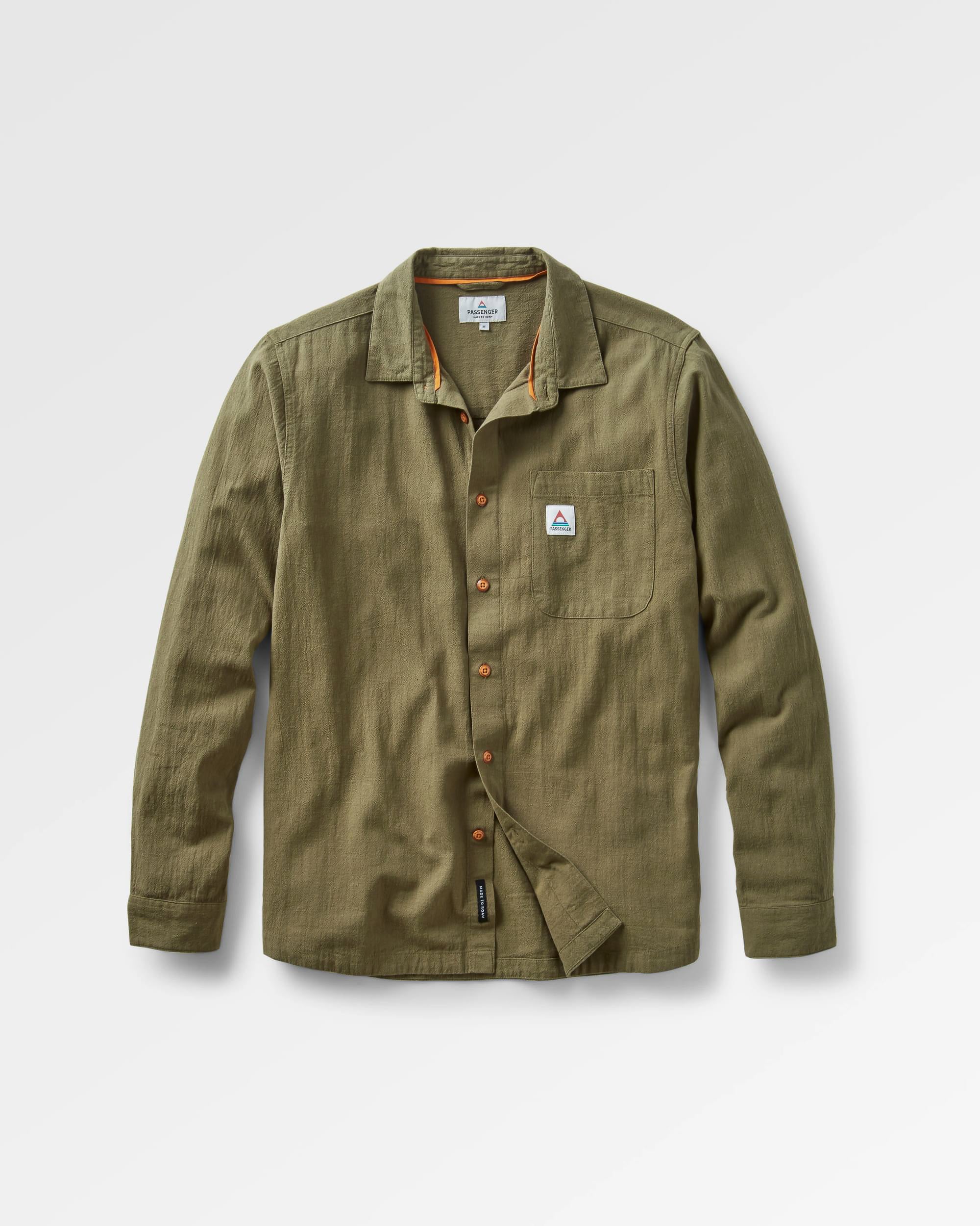 Arica Textured Shirt - Khaki - Flatlay