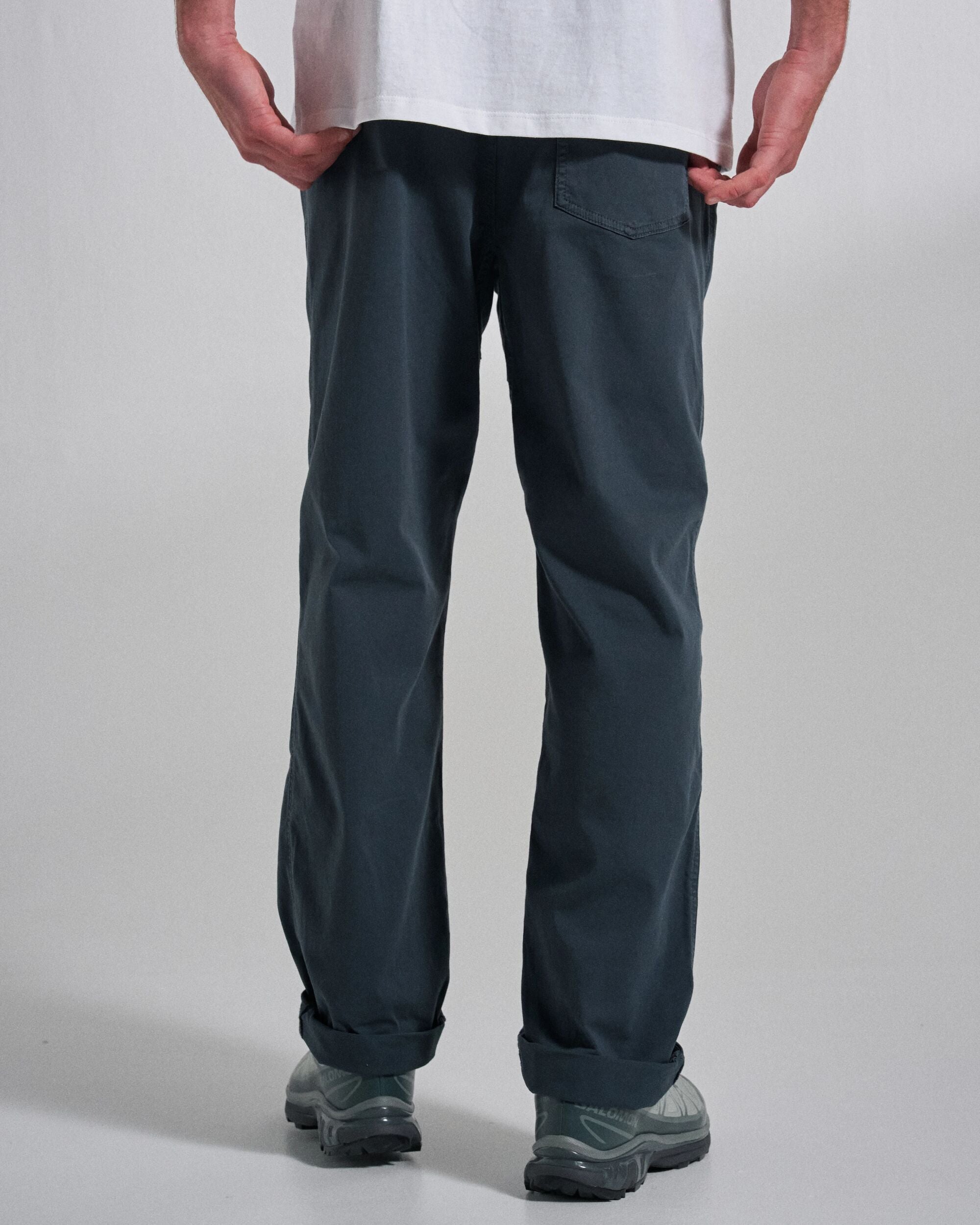 Drifter Twill Relaxed Fit Trouser - Charcoal - Studio Model