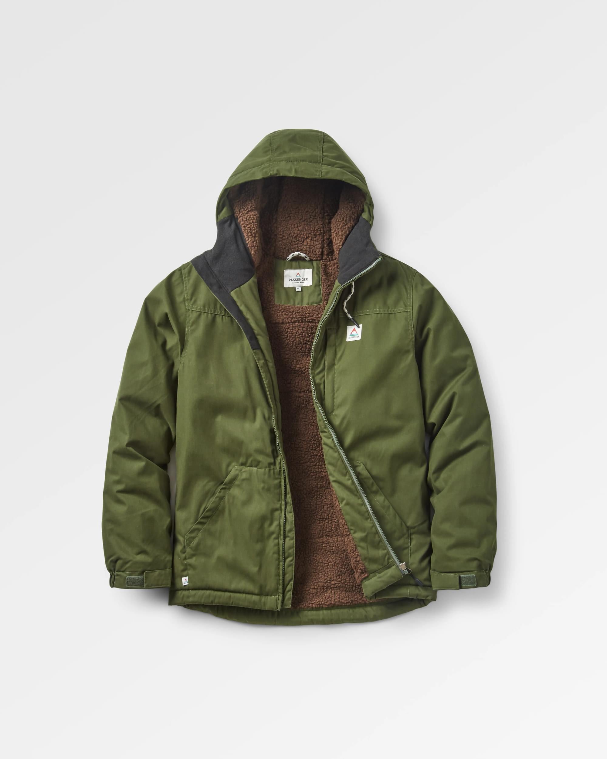 Discover Recycled Sherpa Lined Jacket - Fir Tree - Flatlay