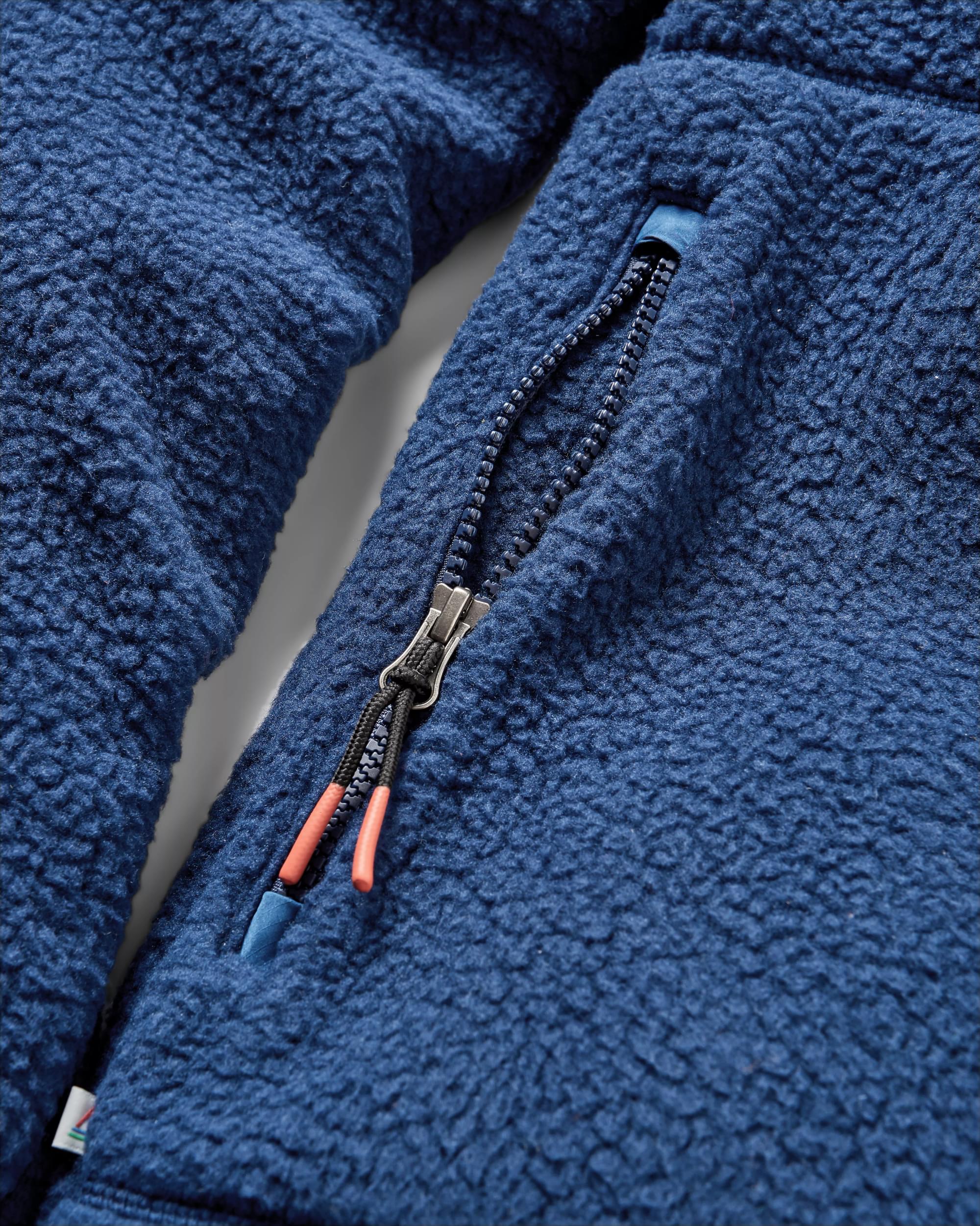 Tripper 2.0 Full Zip Recycled Sherpa Fleece - Rich Navy - Flatlay