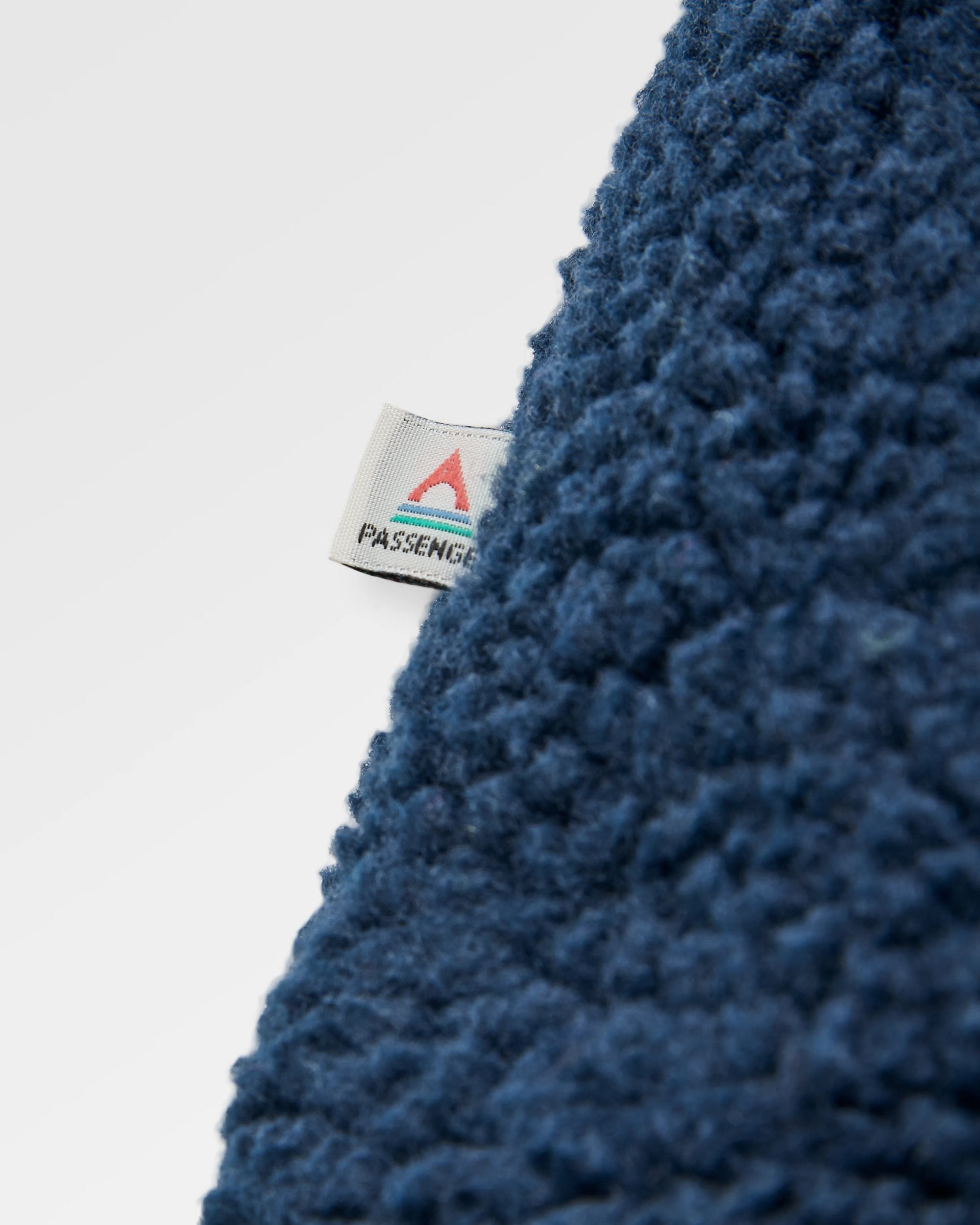 Clover Recycled Sherpa Hooded Fleece - Rich Navy - Flatlay