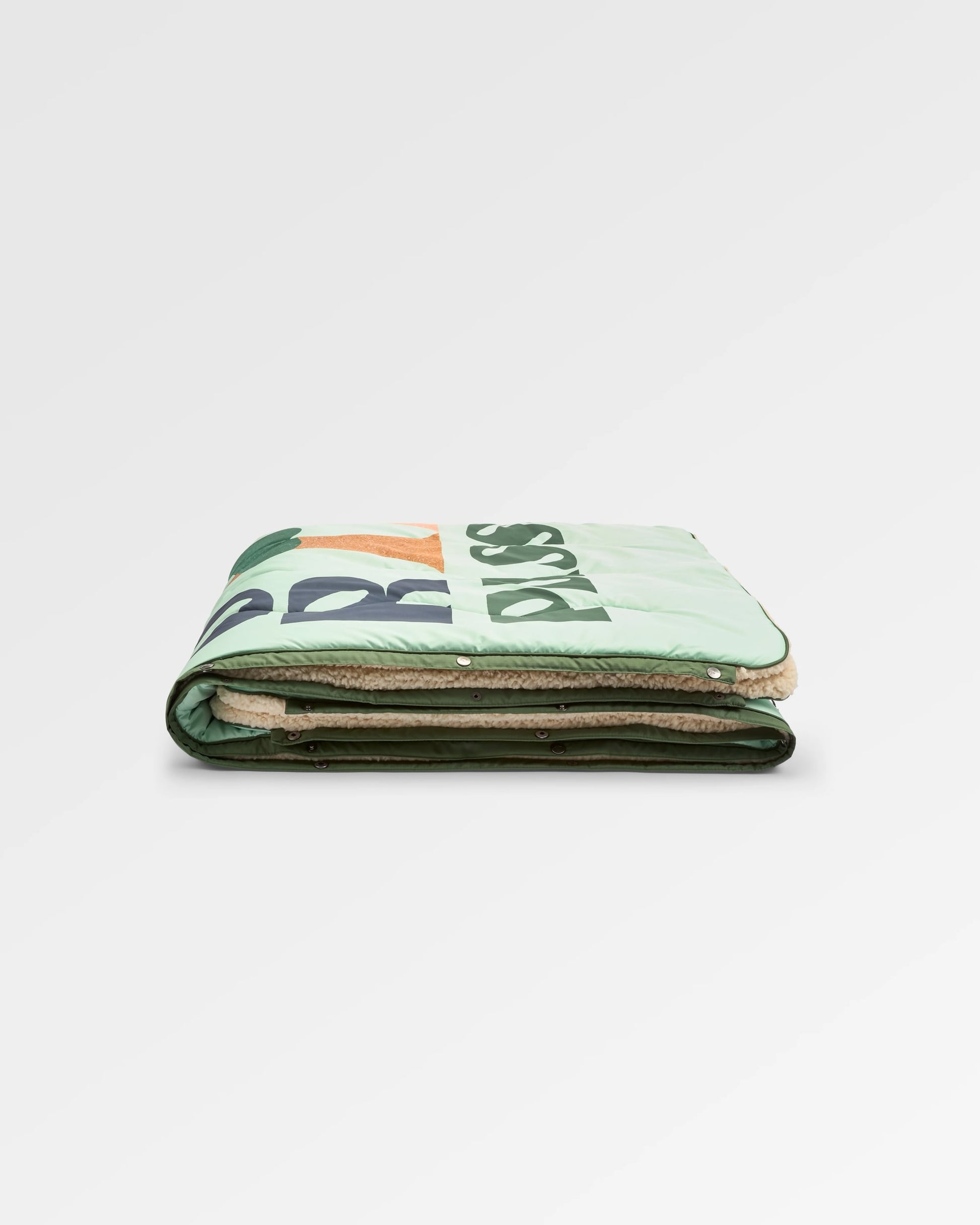 Cabin Recycled Sherpa Blanket - Spearmint - Flatlay
