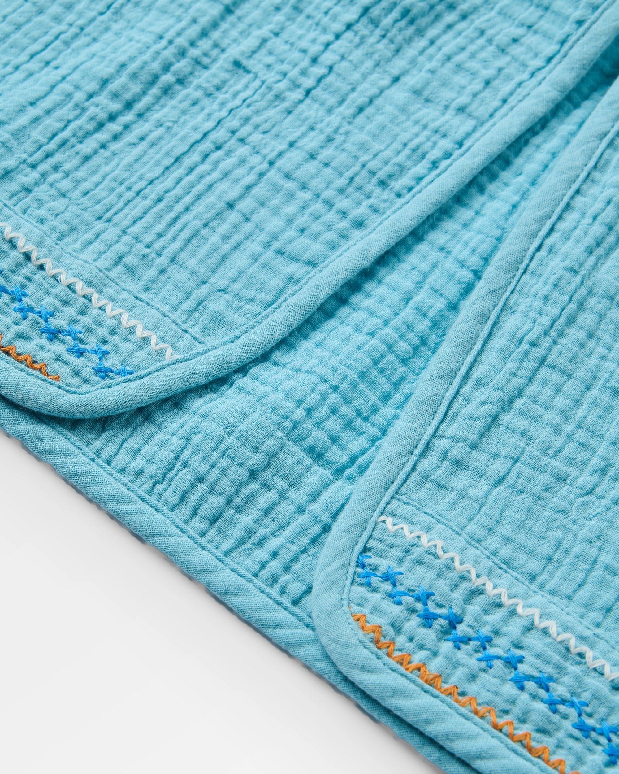 Waveney Top - Retro Blue  - Flatlay