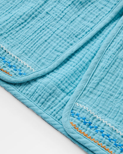 Waveney Top - Retro Blue  - Flatlay