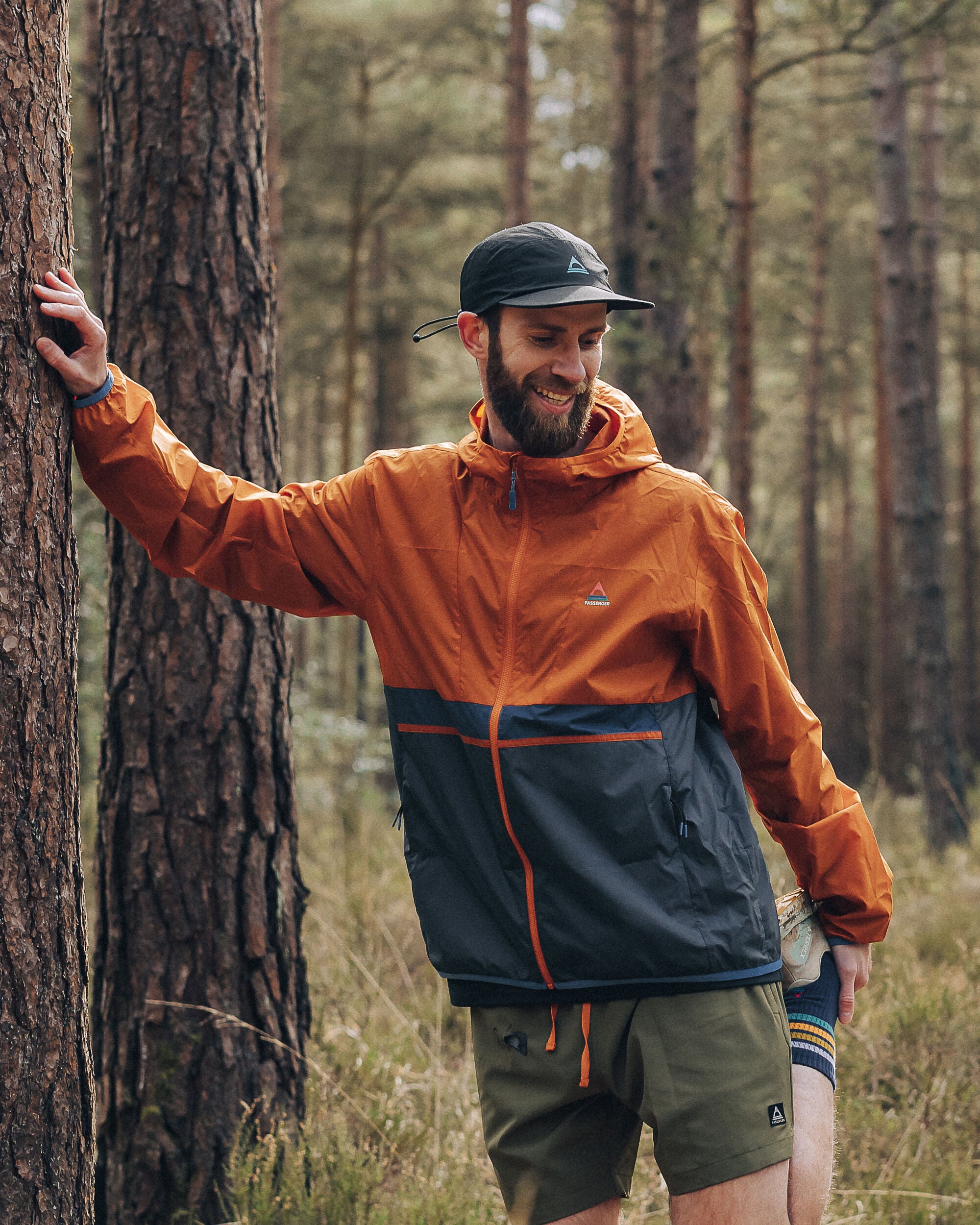 Gusto Recycled Windshell Jacket - Sunset Orange/Charcoal - Lifestyle