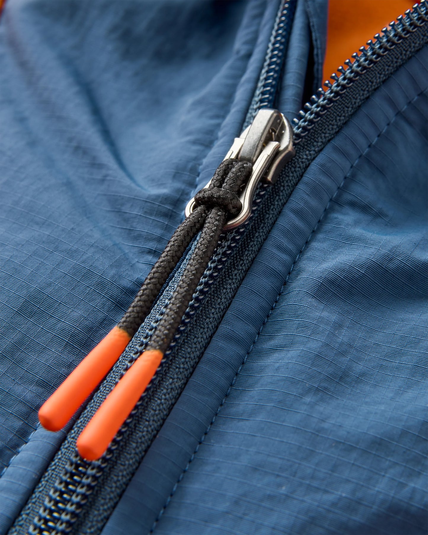 Alexander Recycled Hooded Polar Fleece  - Dark Denim/Sunset Orange - Flatlay