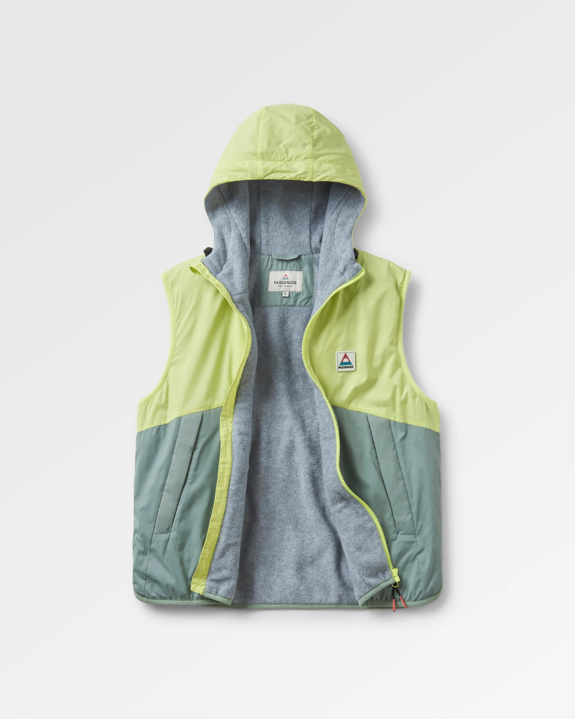Moonlight Recycled Insulated Vest - Pistachio - Flatlay