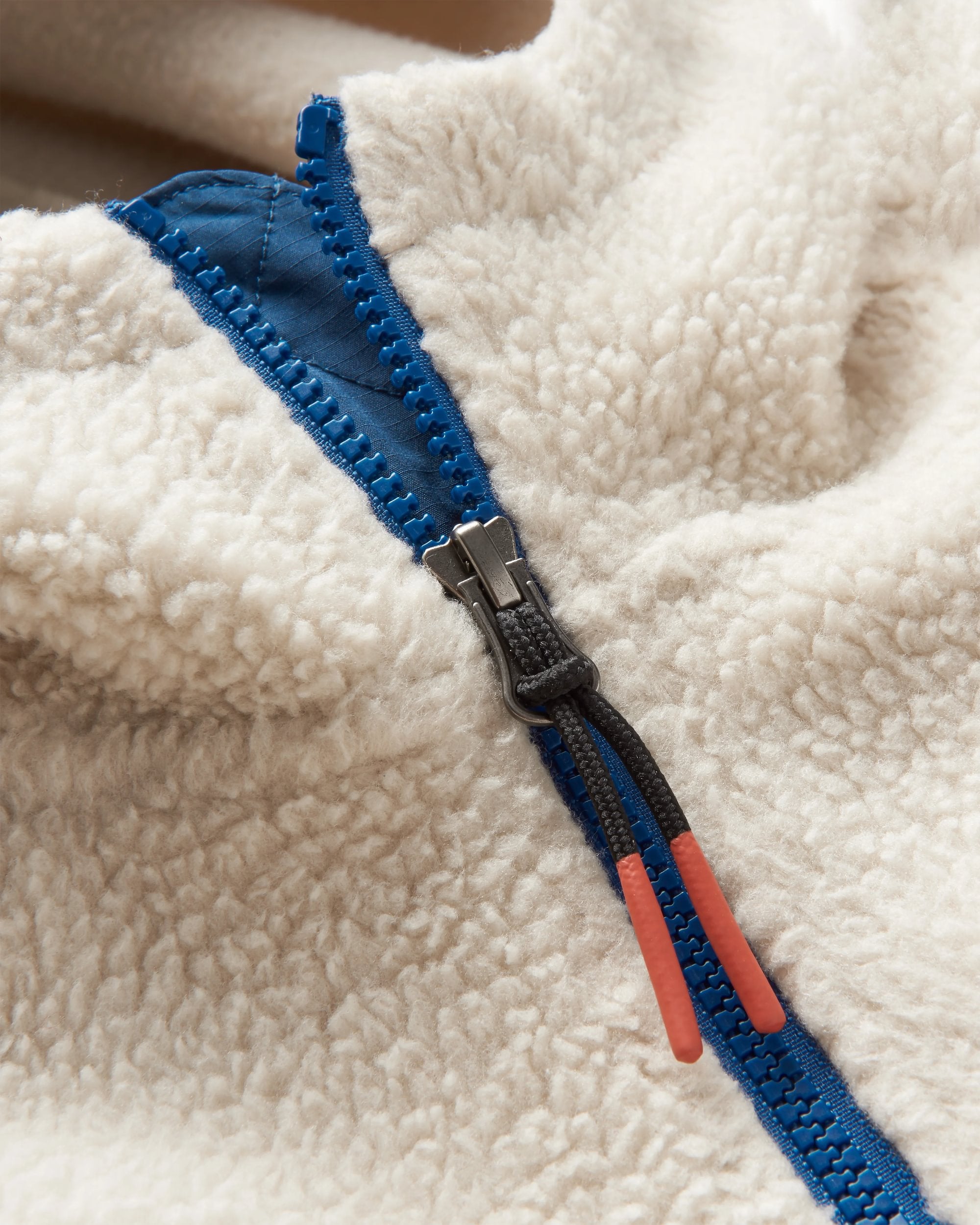 North Coast Full Zip Recycled Sherpa Fleece - Oatmeal - Flatlay