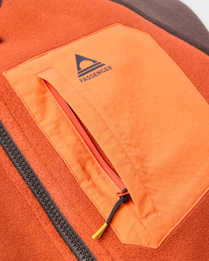 Sierrascape Women's Polartec® Fleece Hoodie - Dark Rust/Espresso - Flatlay
