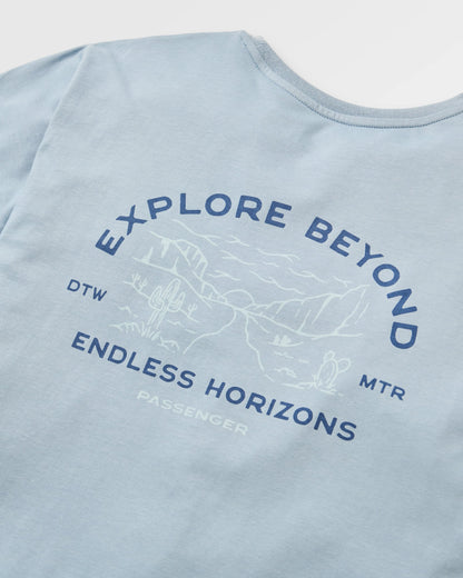 Horizons T-Shirt - Faded Denim - Flatlay