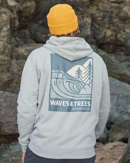 Waves & Trees Organic Cotton Hoodie - Steel Grey