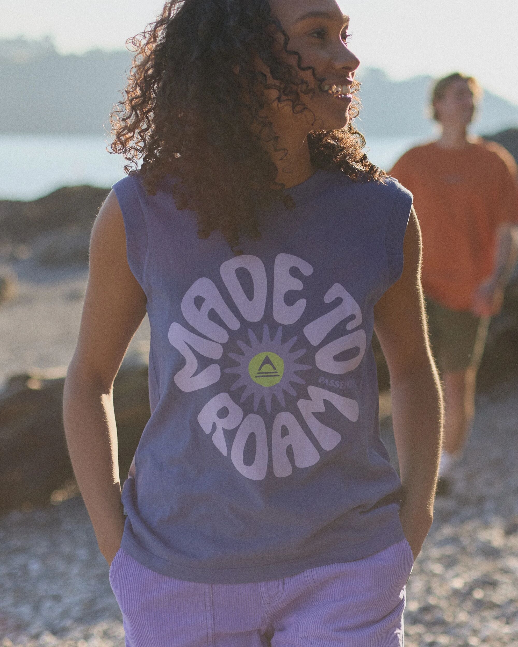 Easy Days Organic Cotton Vest - Purple Indigo - Lifestyle